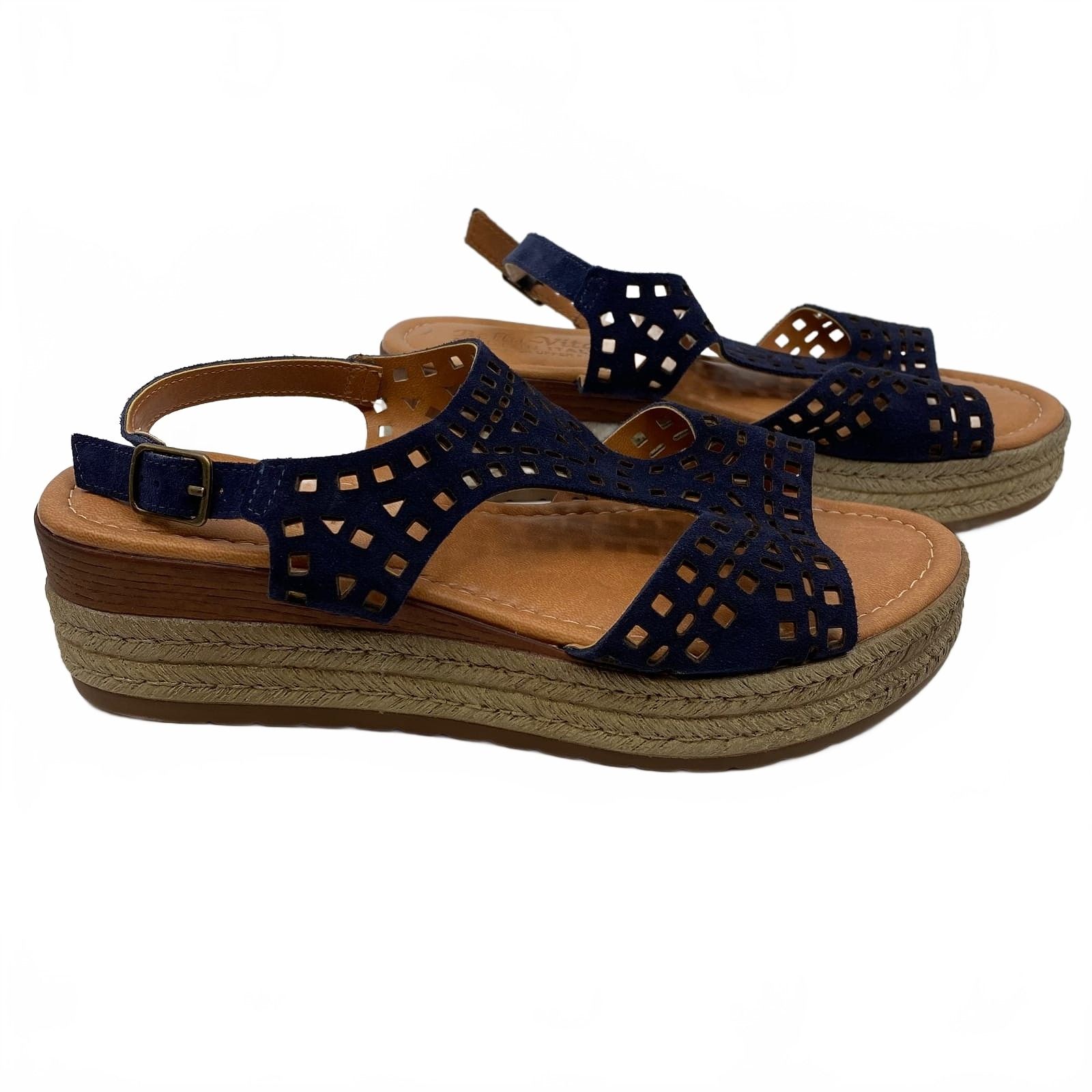 Bella Vita Blue Tan Wedges