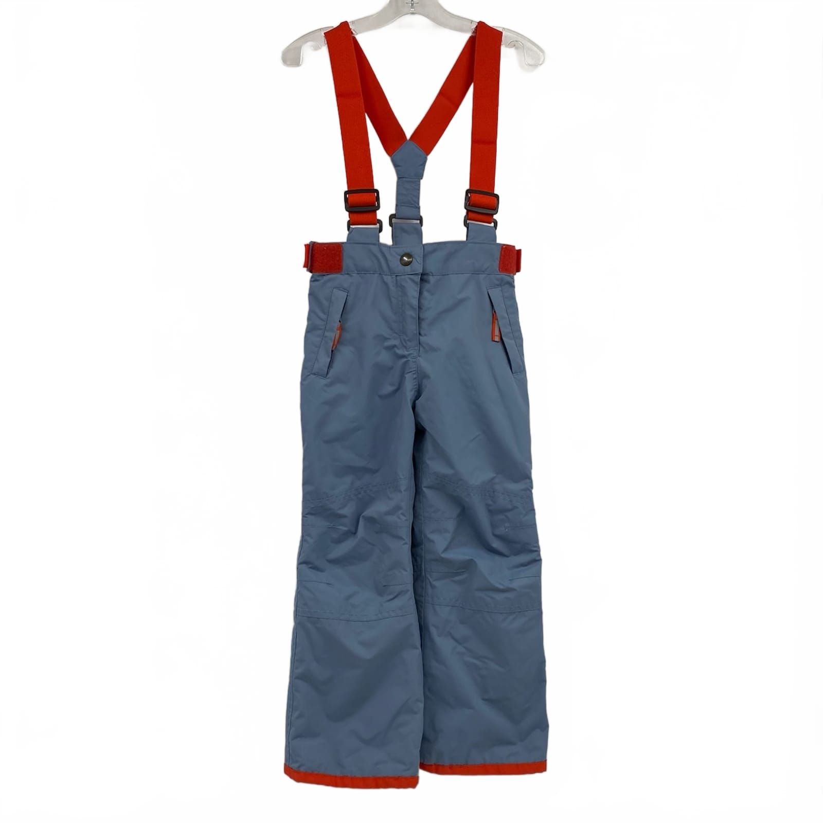 Mini Boden Blue Orange Suspender Snow Pants