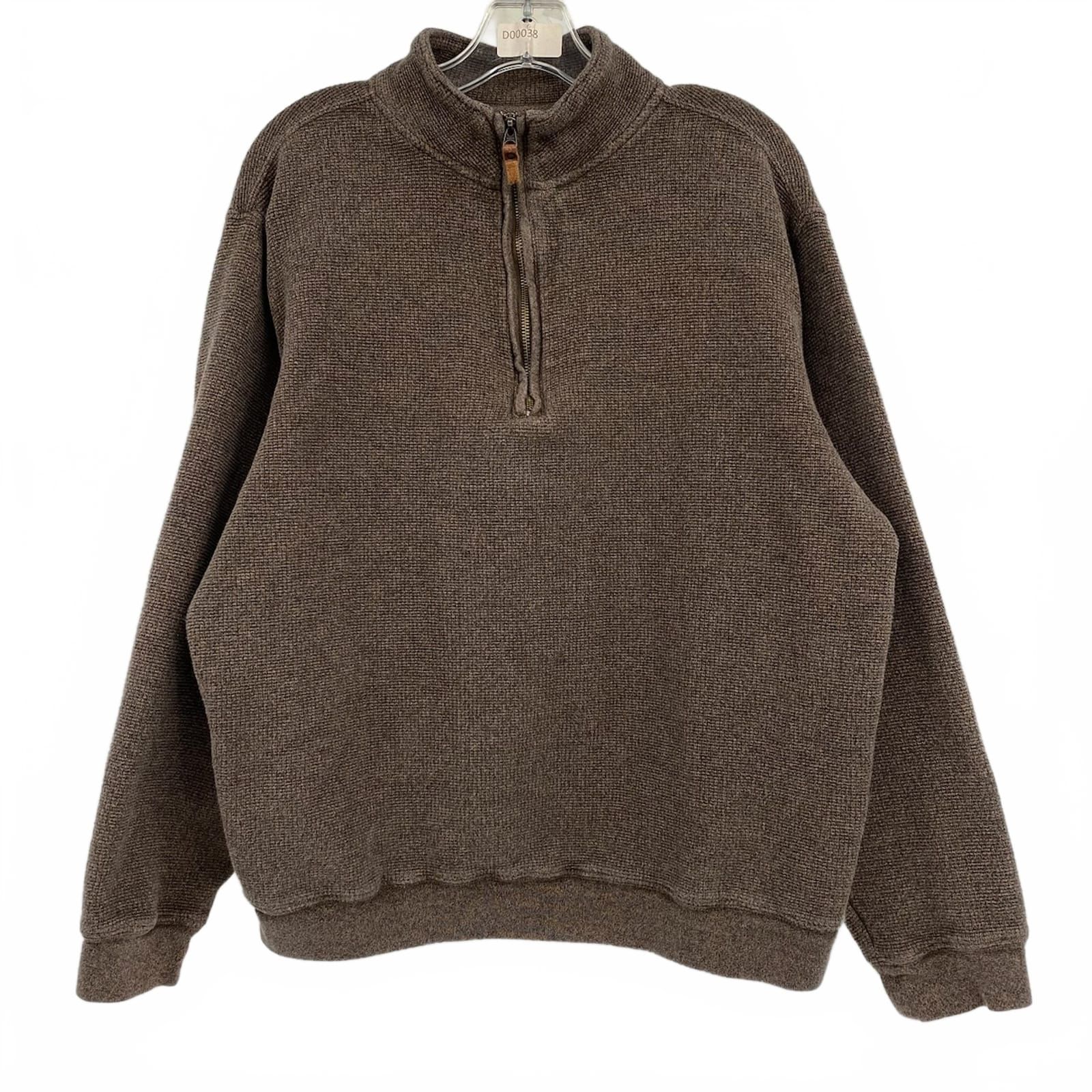 Woolrich Brown Cotton Knit 1/4 Zip Pullover