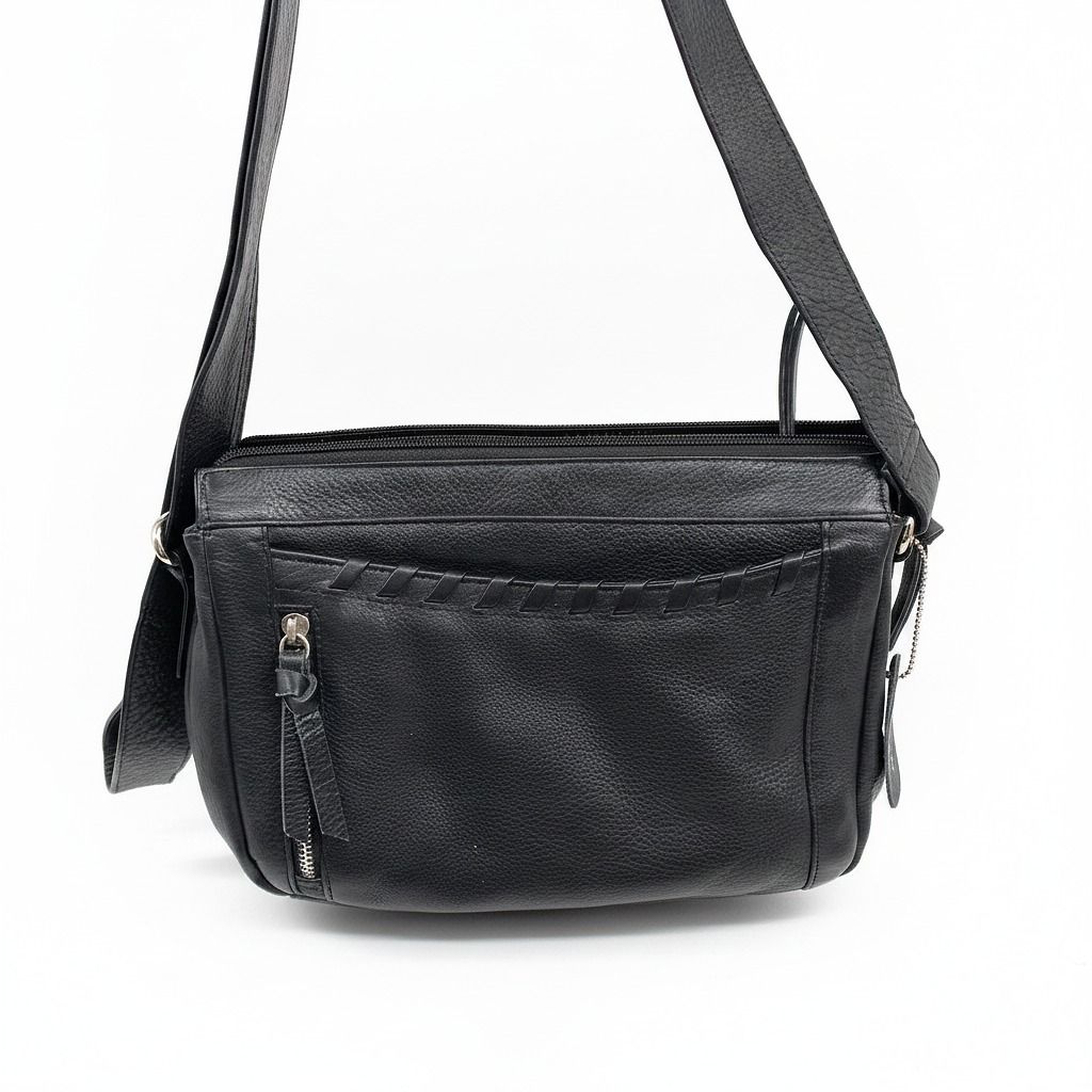 Great American Leather Works Black Leather Crossbody Bag