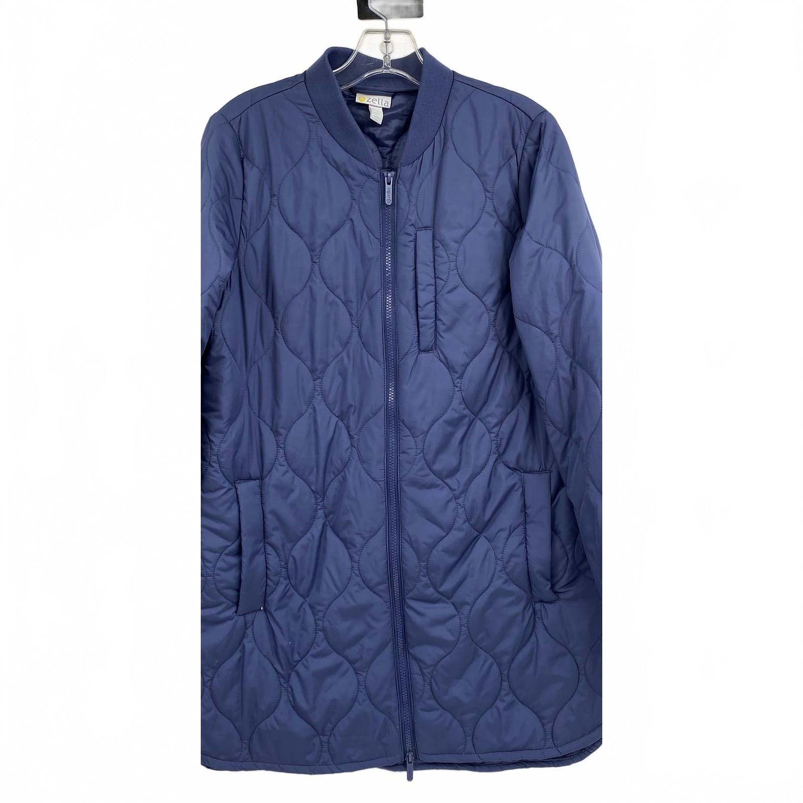 Zella Blue Longline Quilted Jacket