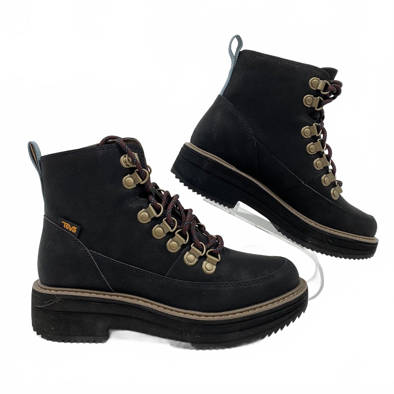 Teva Black Midform Lace-Up Ankle Boots