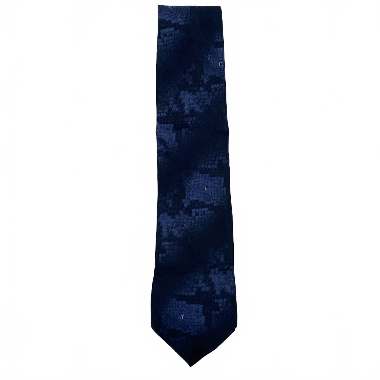 Roberto Cavalli Blue Silk Snake Print Tie