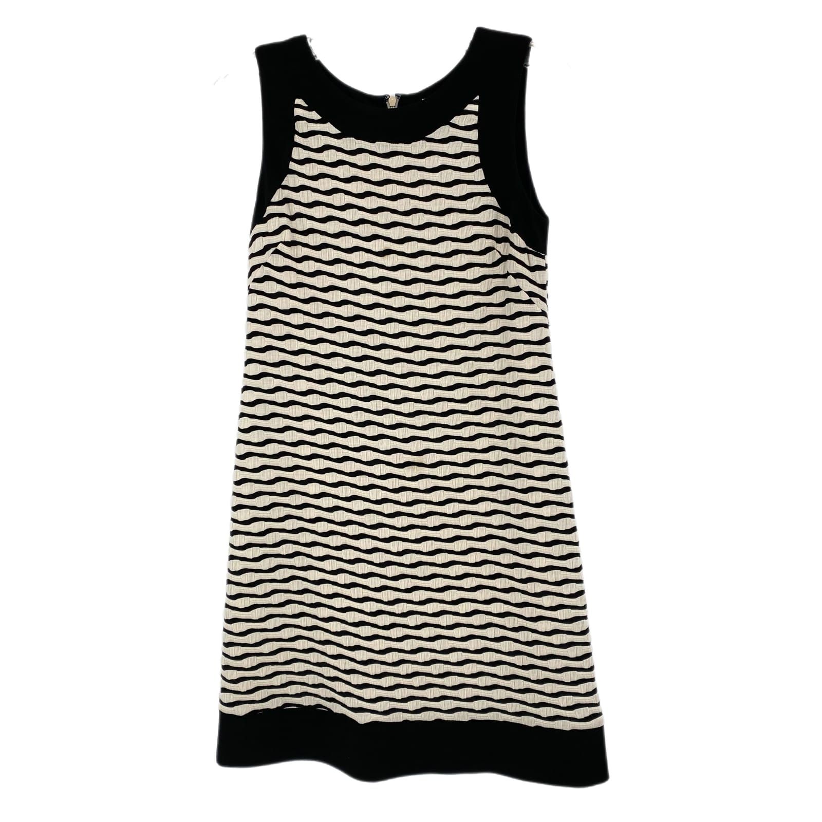 Eliza J Black & Cream Striped Mini Dress