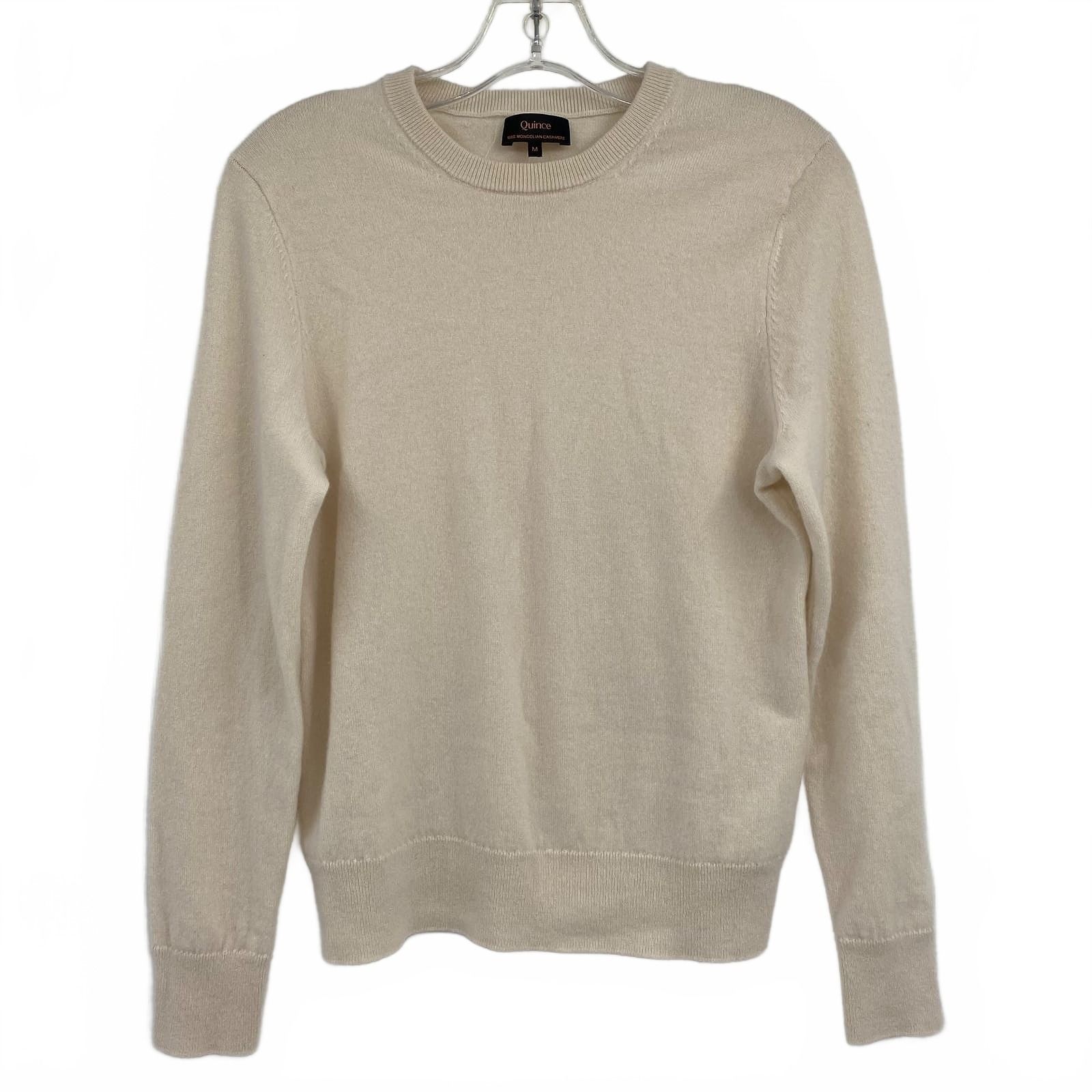 Quince White Cashmere Pullover