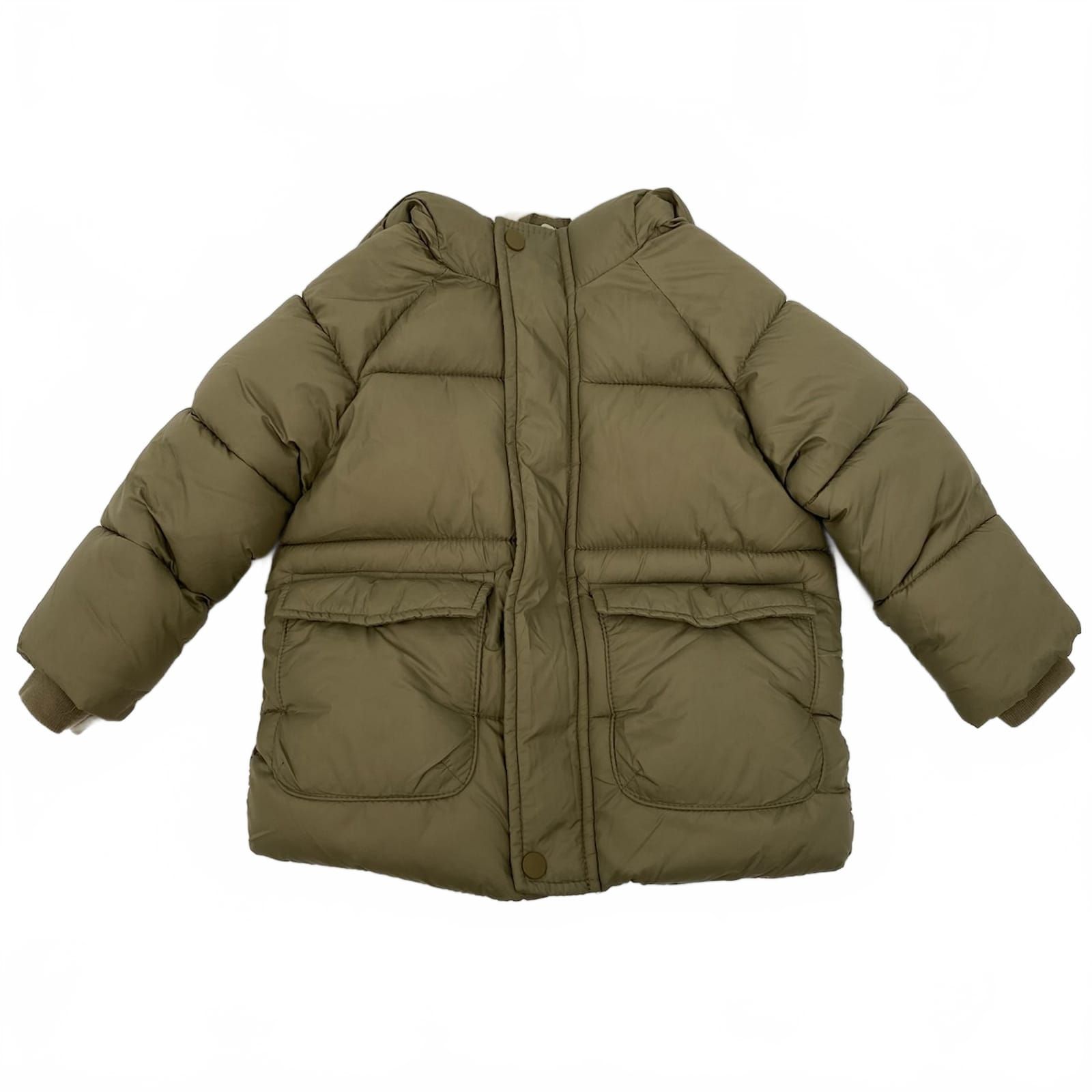 Zara Green Hooded Puffer Jacket