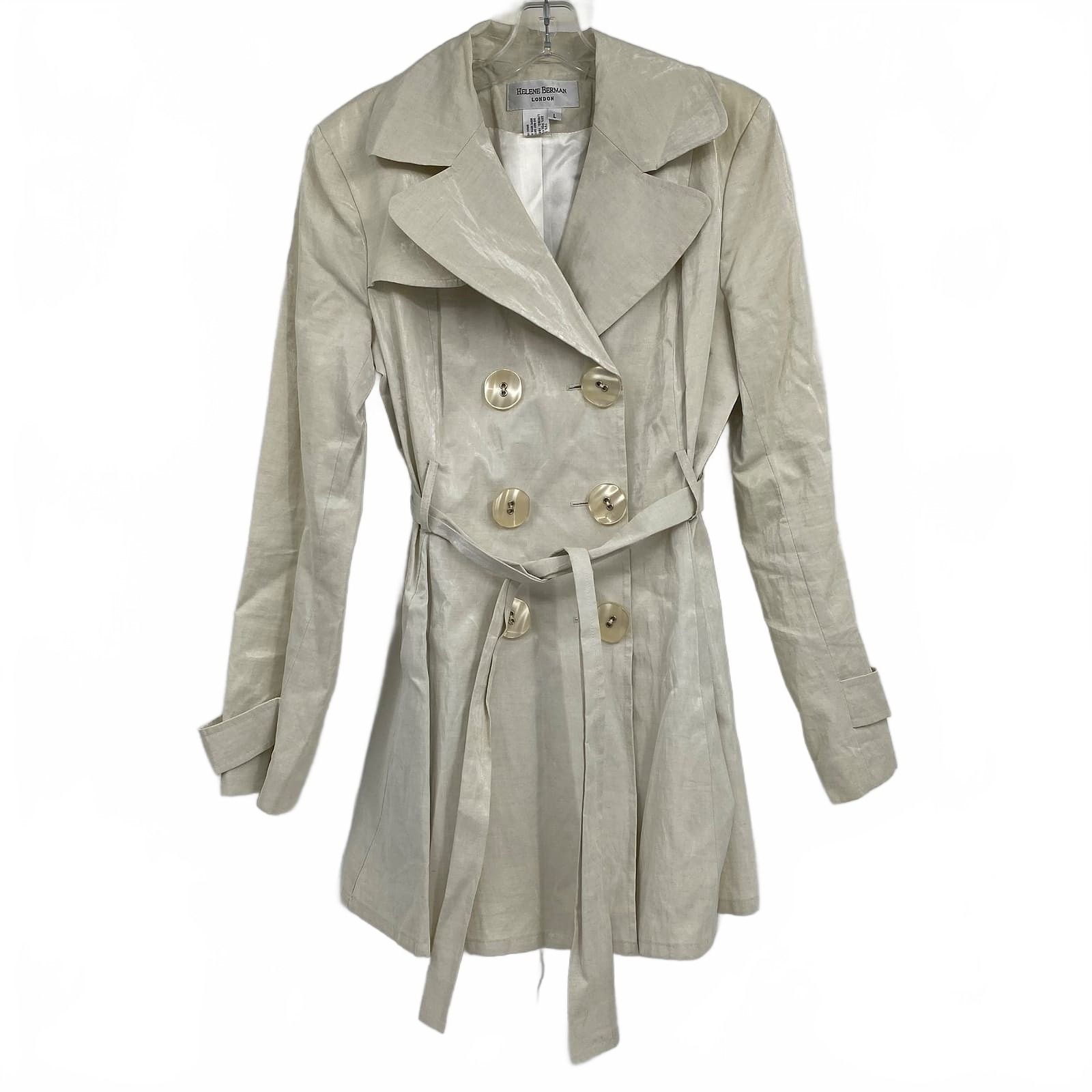 Helene Berman London Cream Trench Coat Belted