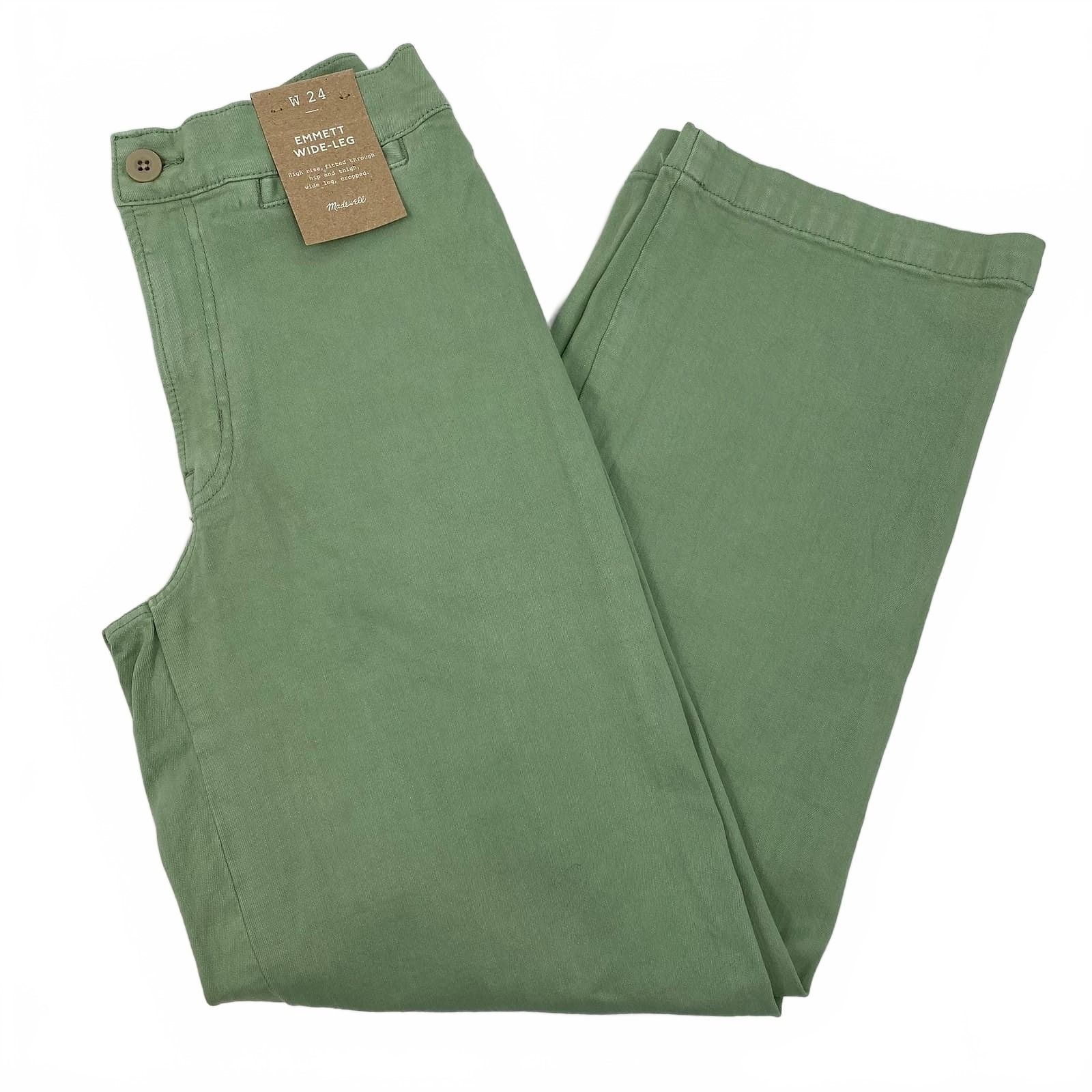 Madewell Green Emmett Wide Leg Jeans