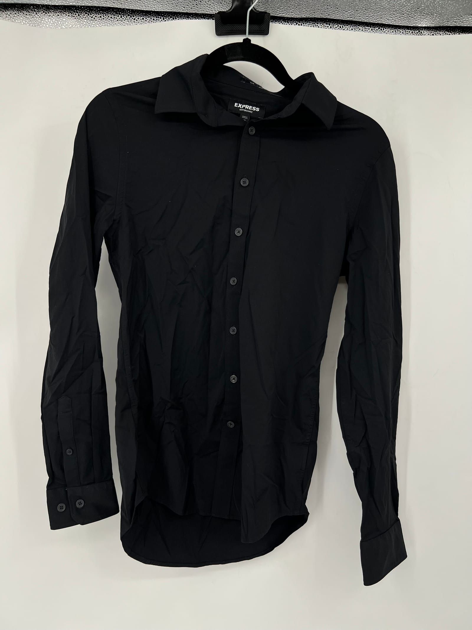 Express Black Nylon Spandex Button-Down Shirt