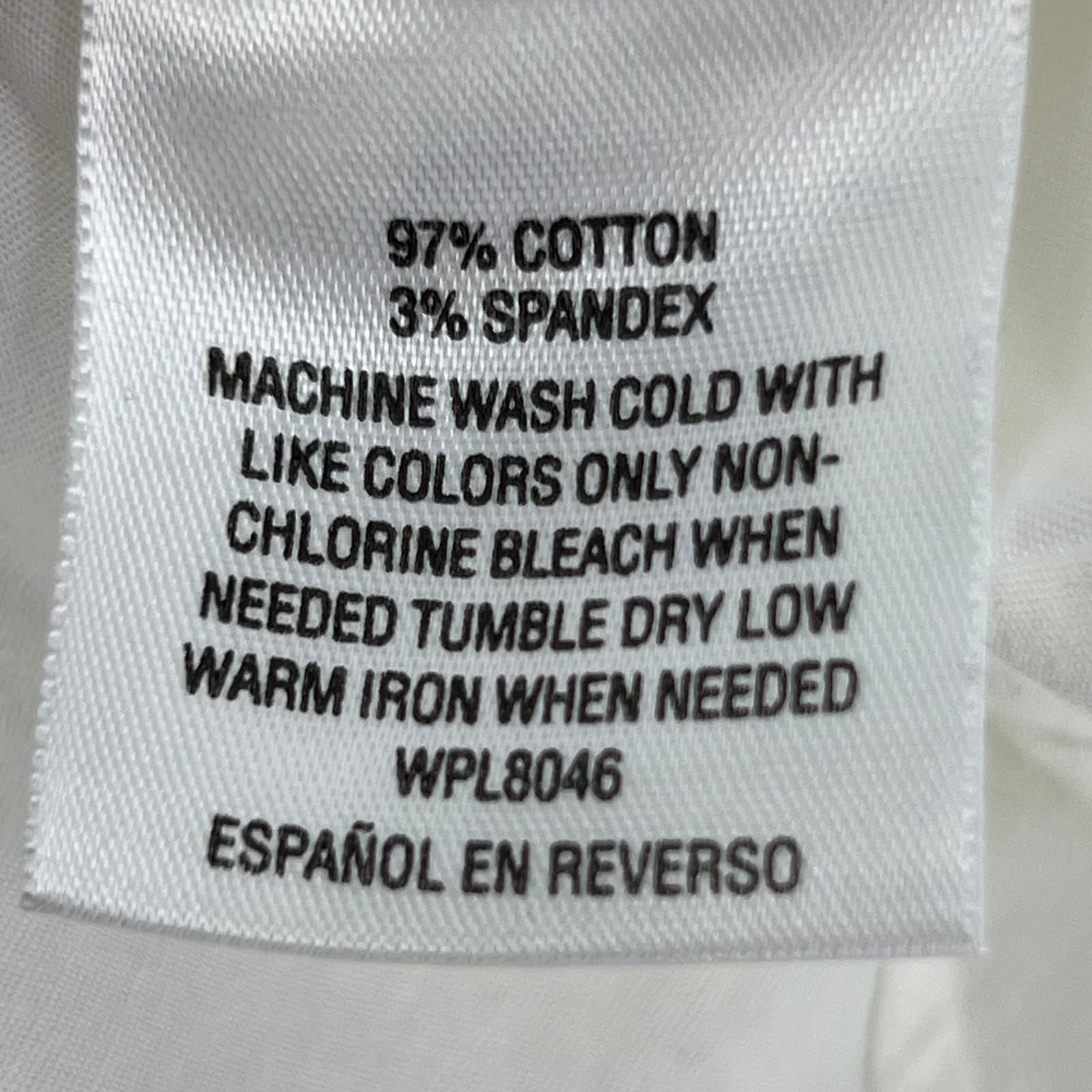 Alfani White Cotton Spandex Dress Shirt