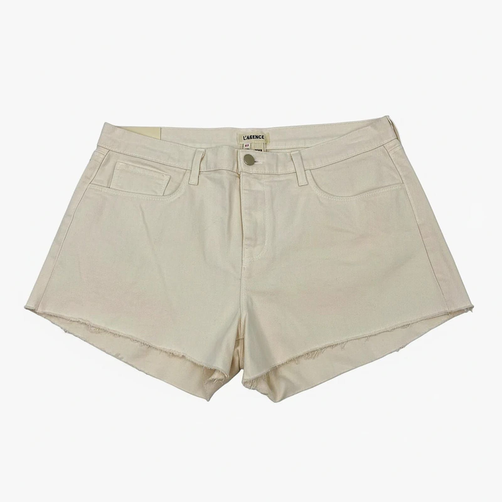 L’agence Cream Jean Shorts Audrey Raw Hem