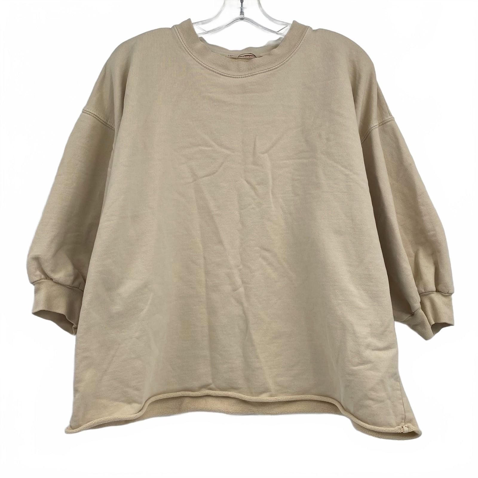 Left on Friday Beige Sweatshirt Crewneck Half Sleeve