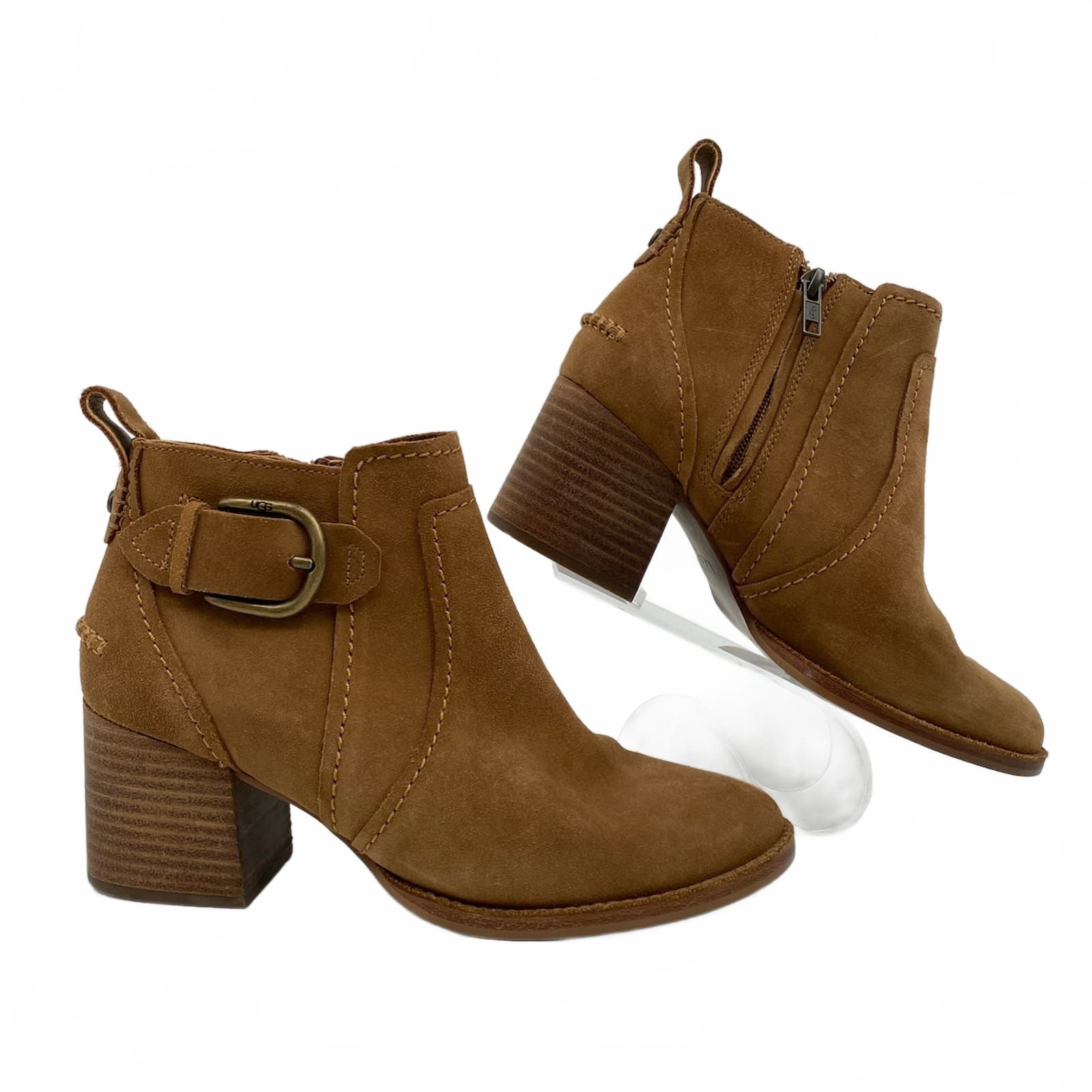 UGG Brown Suede Heeled Ankle Boots