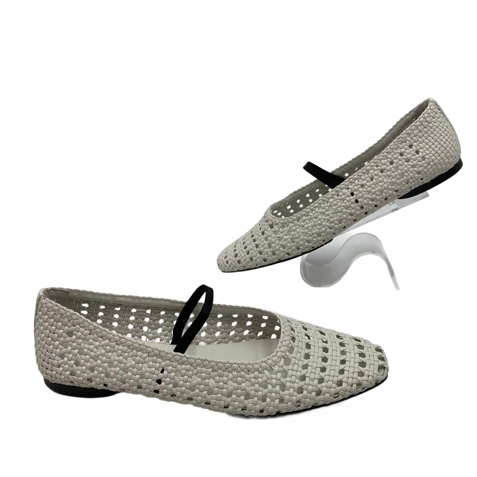 Vince White Leather Vivian Mary Jane Flat