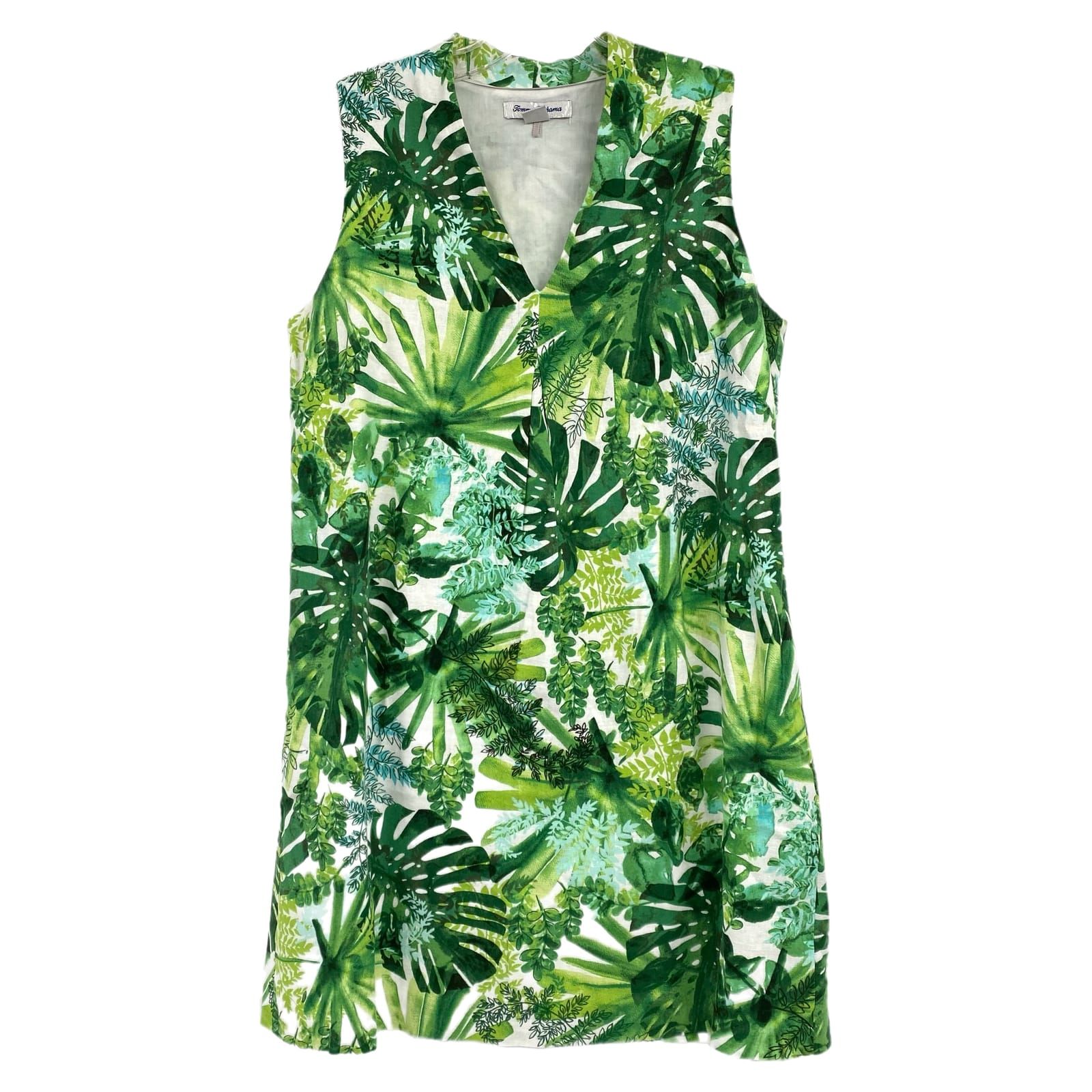 Tommy Bahama Green White Leaf Print Mini Dress