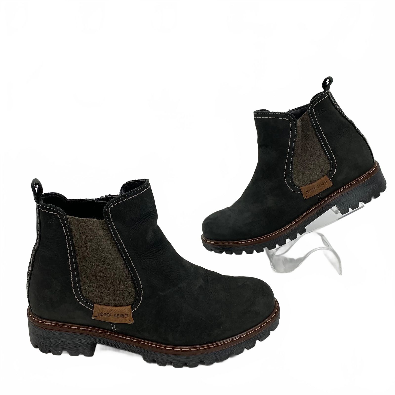 Josef Seibel Black Gray Ankle Boots