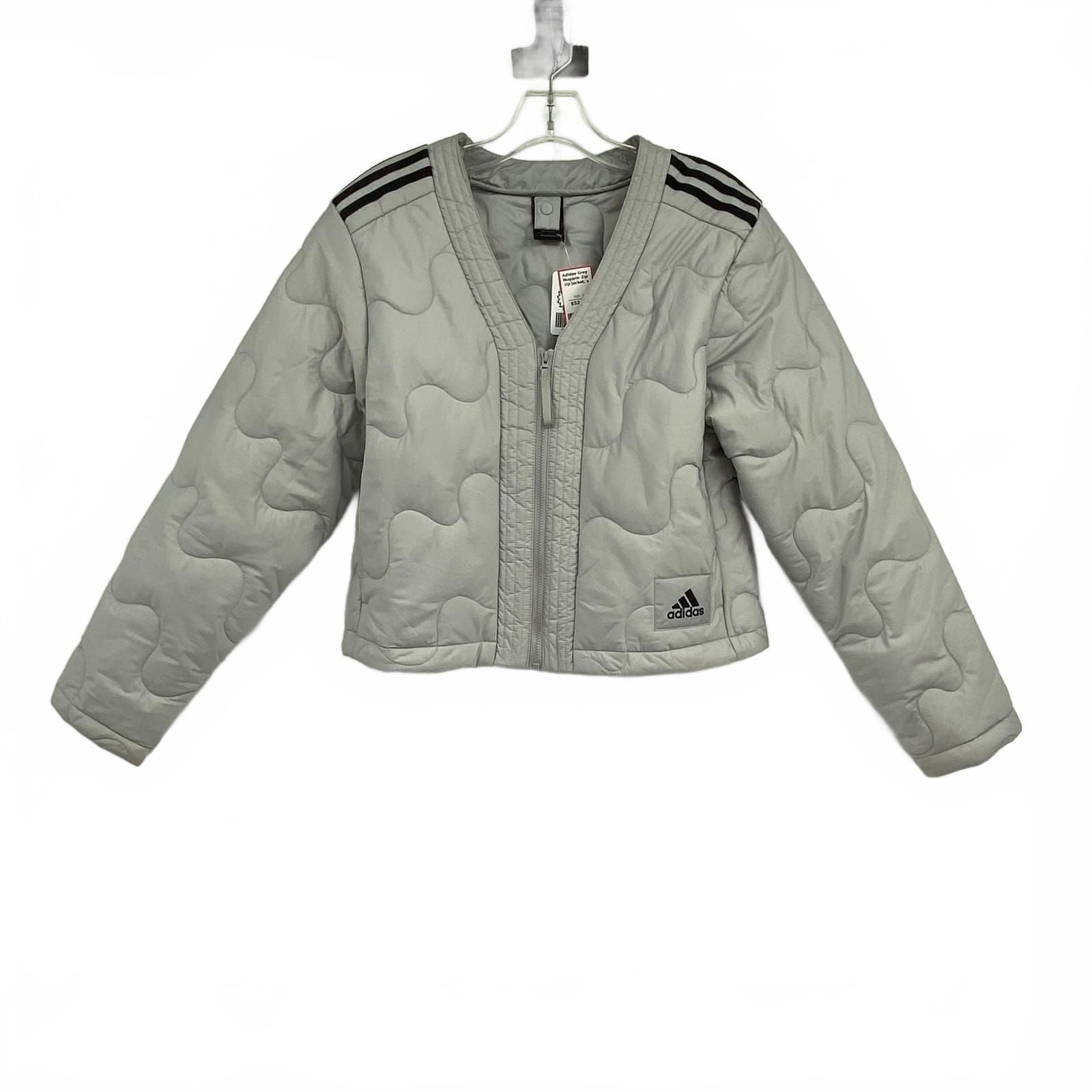 Adidas Gray Zip Up Puffer Jacket