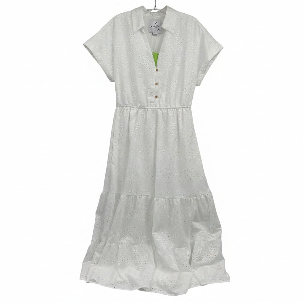 Sam Edelman White Eyelet Midi Dress