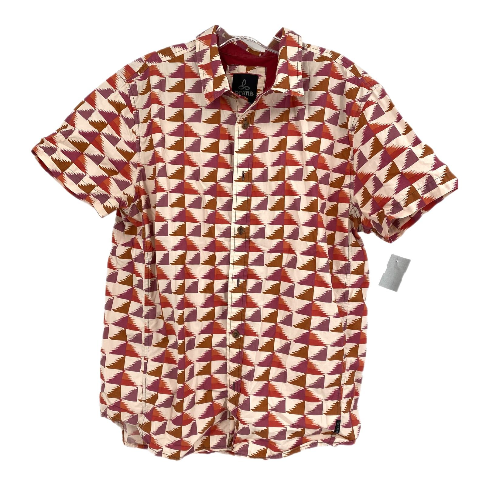 Prana White/Purple Printed Button-Up Shirt