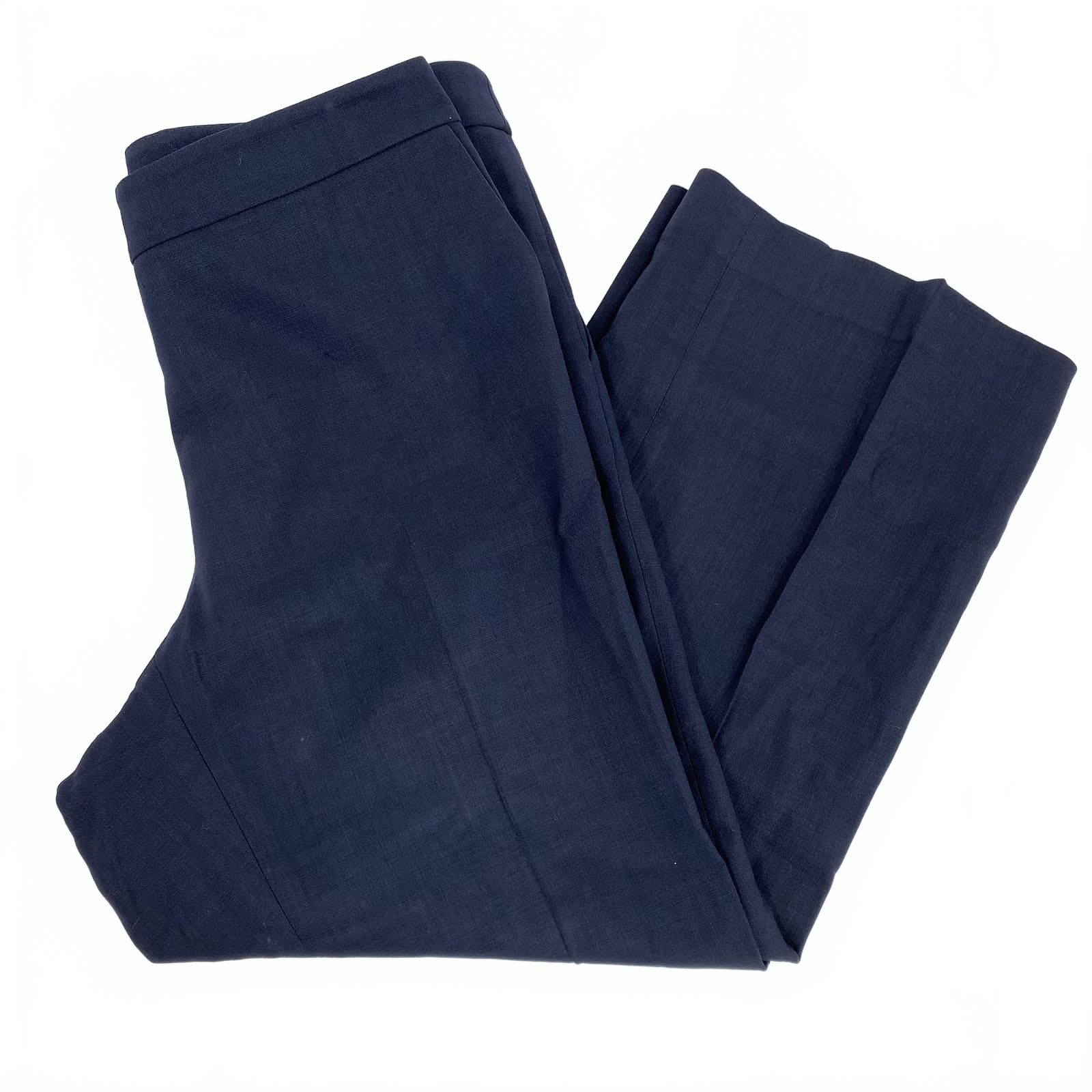 Lafayette 148 Navy Wool Cropped Trousers