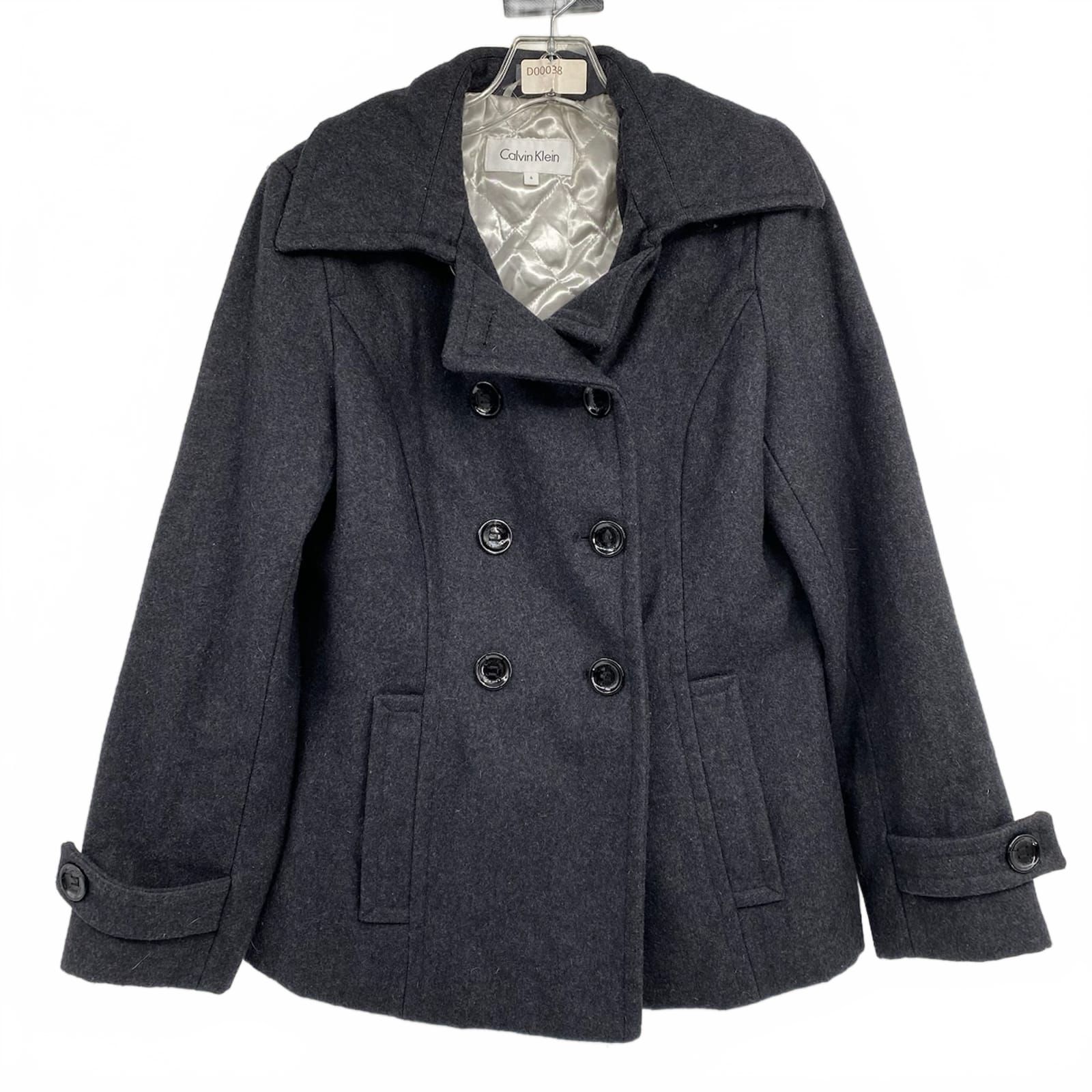 Calvin Klein Gray Wool Pea Coat