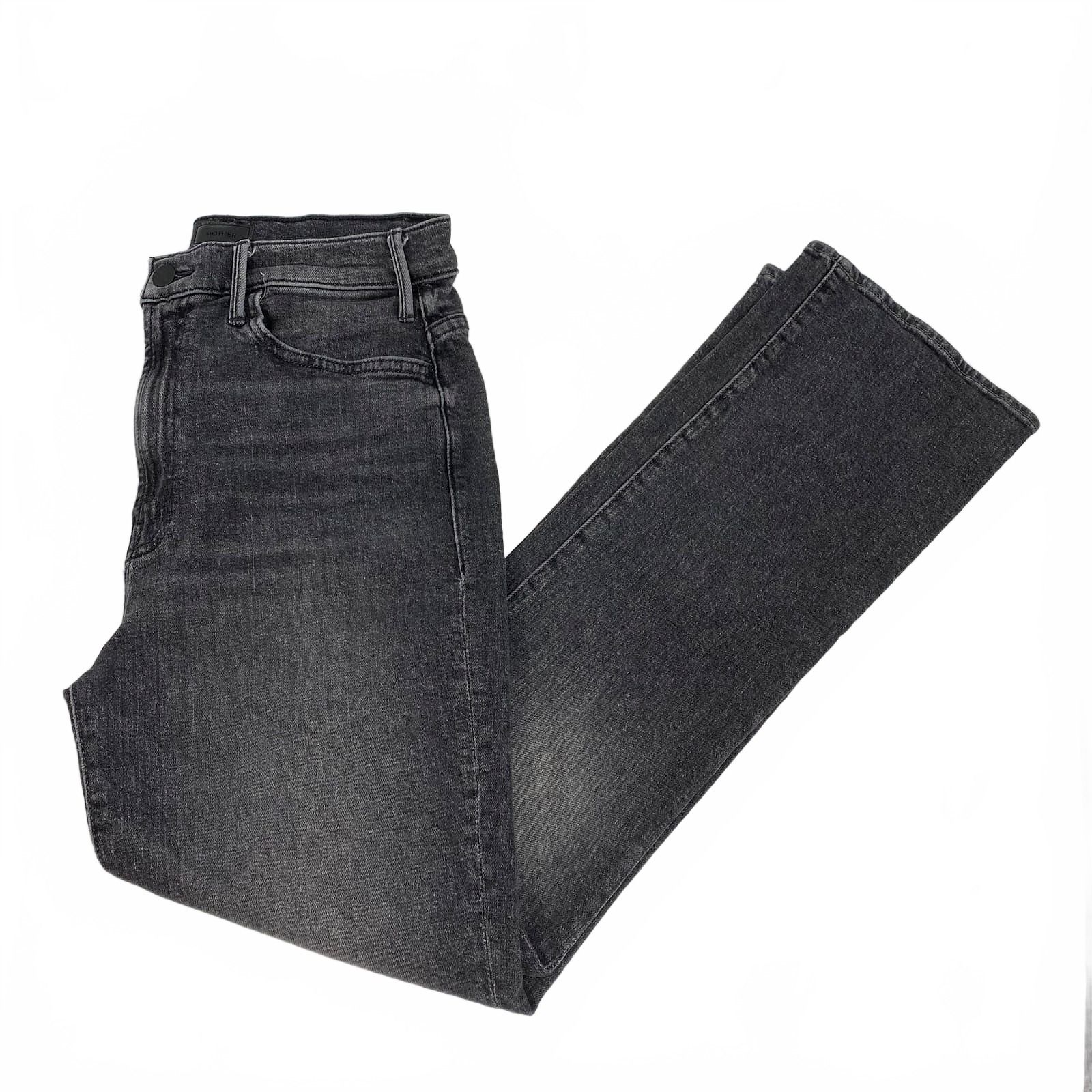 MOTHER Black The Hustler Flood Straight Leg Jeans