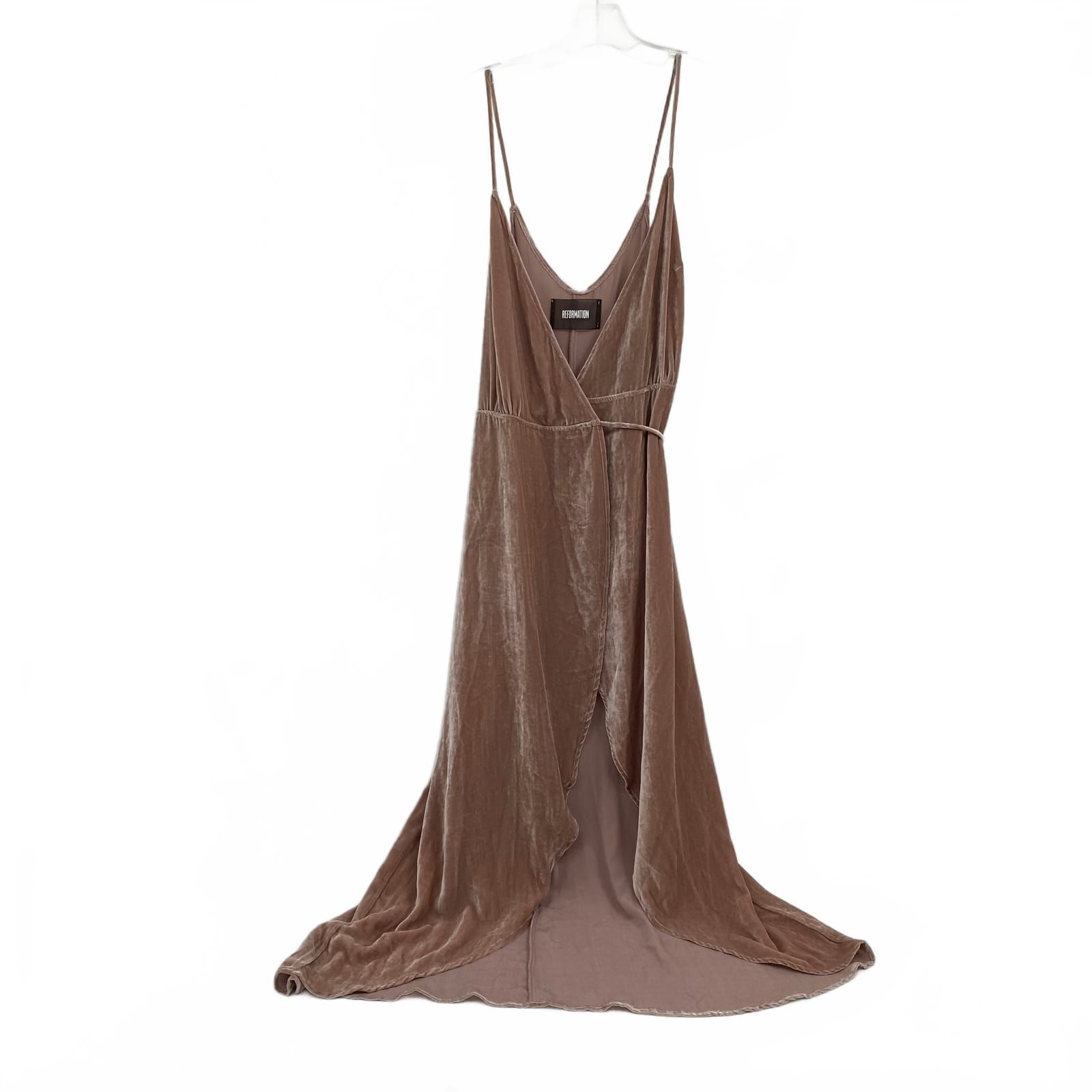 Reformation Velvet Pink Wrap Dress