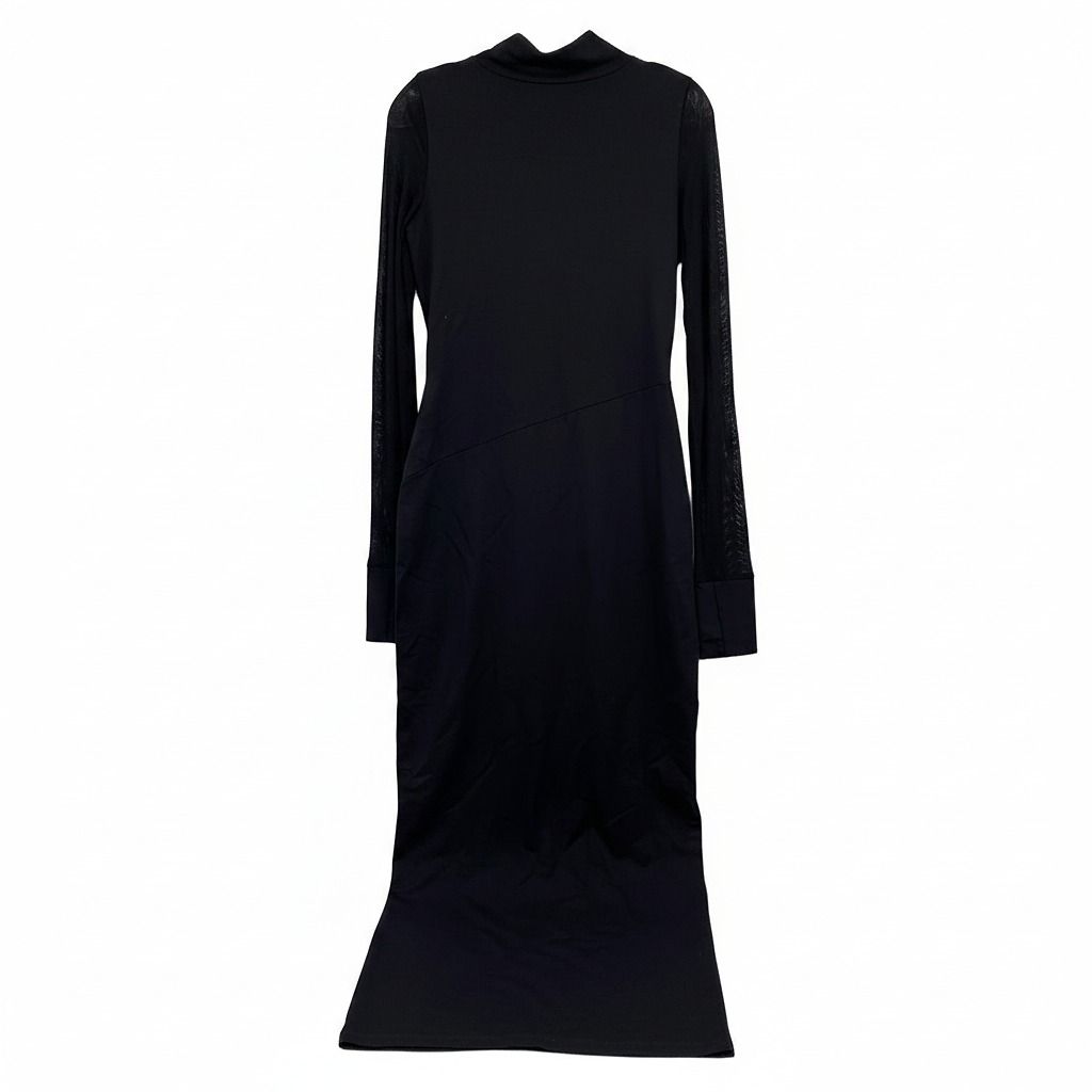 Marcella Black Hooded Long Sleeve Maxi Dress