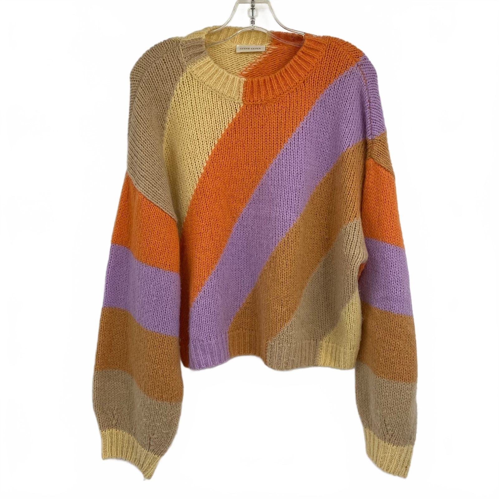 Stine Goya Orange Purple Striped Sweater