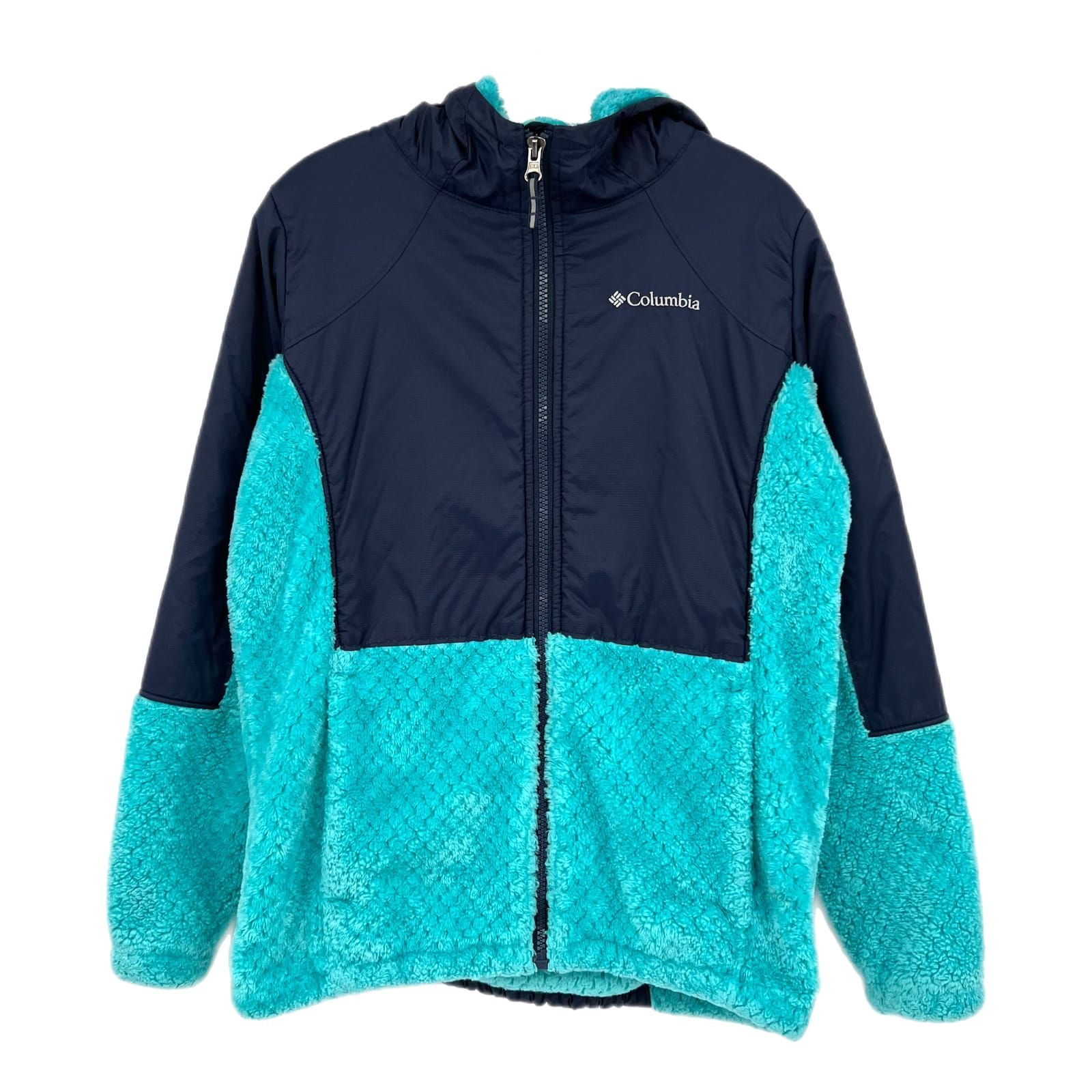 Columbia Aqua Navy Fuzzy Jacket
