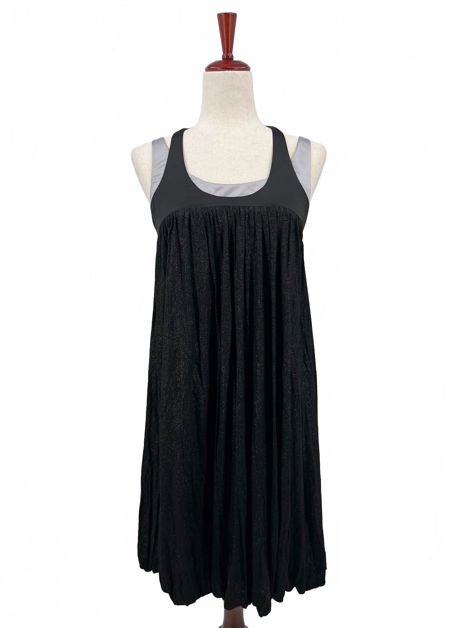 Miss Me Black/Blue Double Strap Babydoll Midi Dress