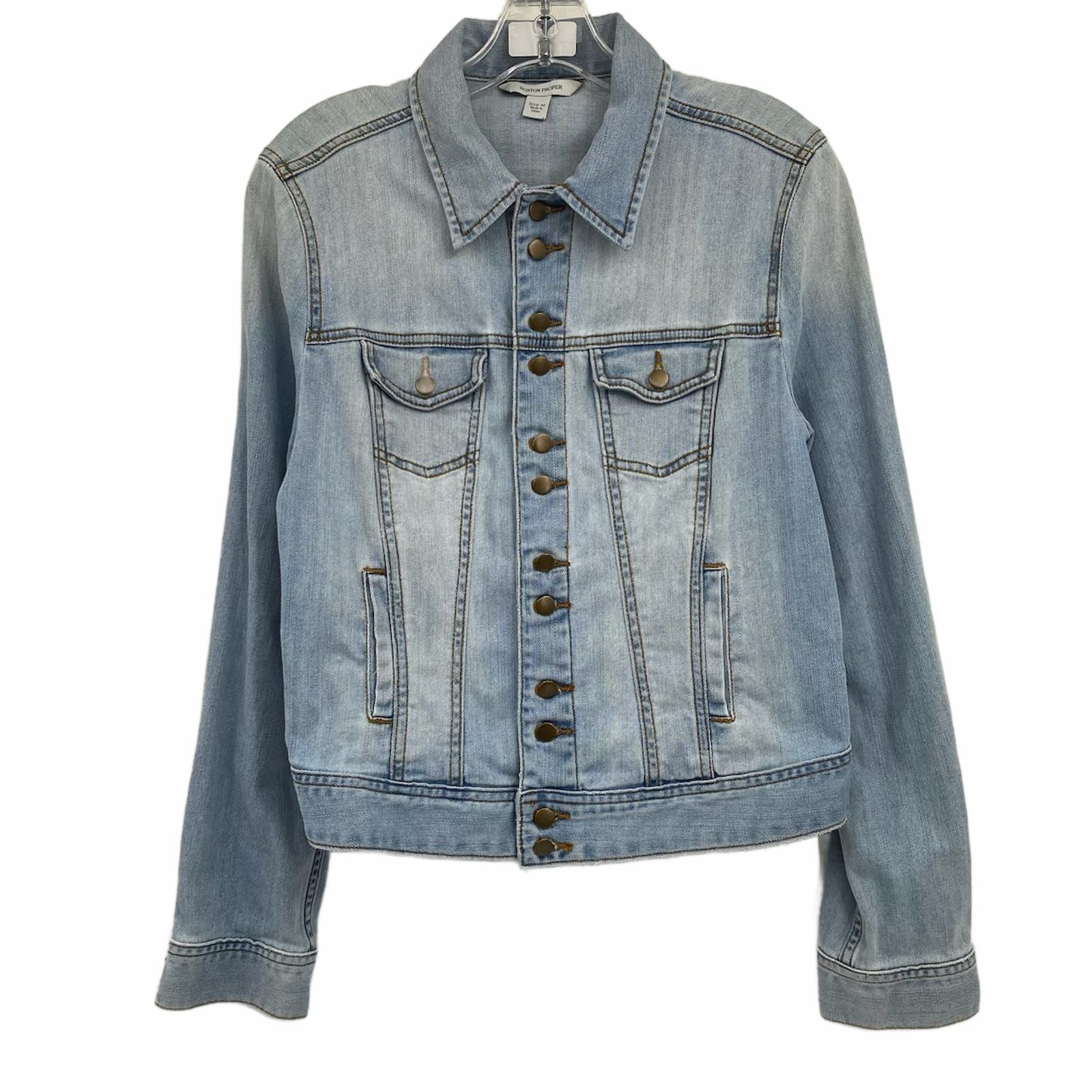 Boston Proper Blue Light Wash Denim Jacket