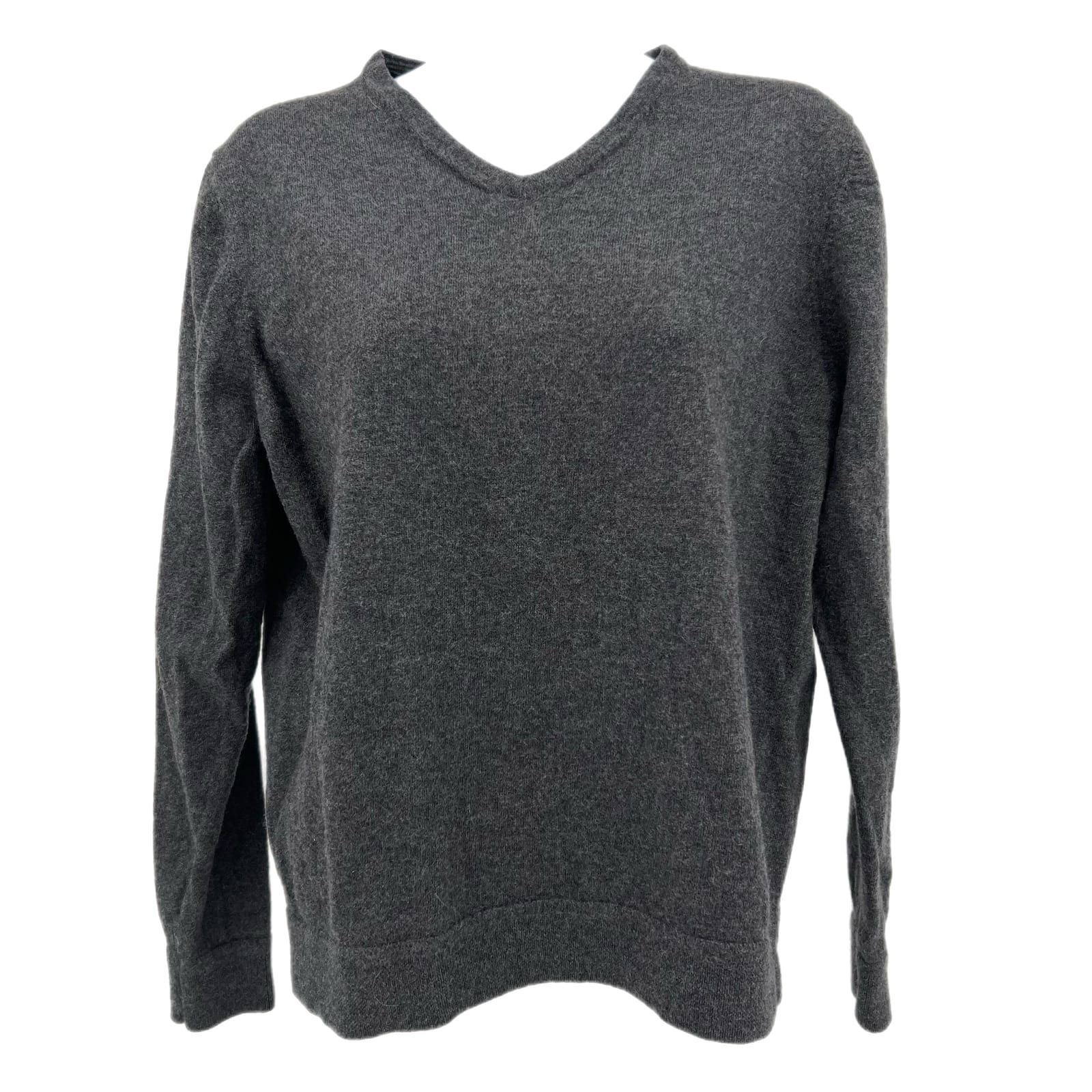 John W. Nordstrom Gray 100% Merino Wool V-Neck Sweater