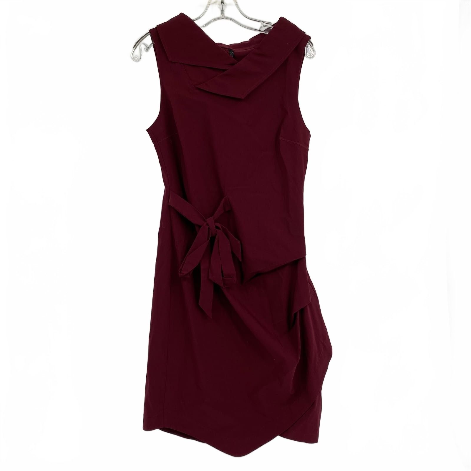 Porto Red Midi Dress Waist Twist Chic