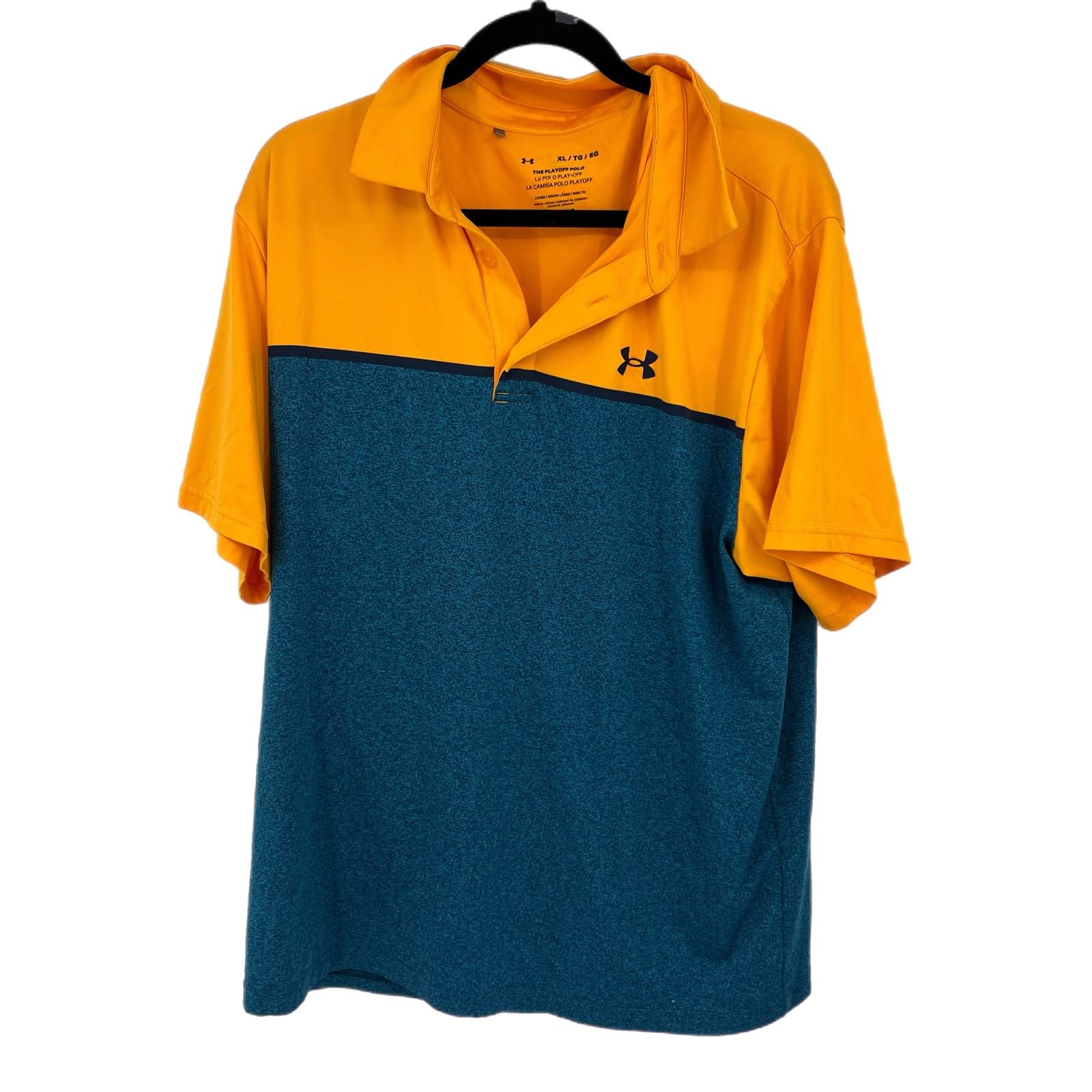 Under Armour Yellow/Blue Short Sleeve Polo Shirt