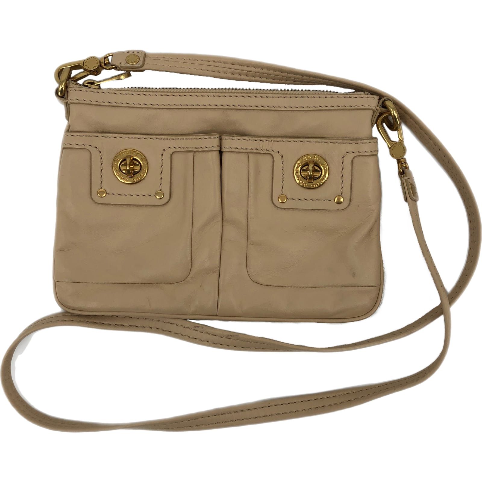 Marc By Marc Jacobs Cream Leather Crossbody Bag
