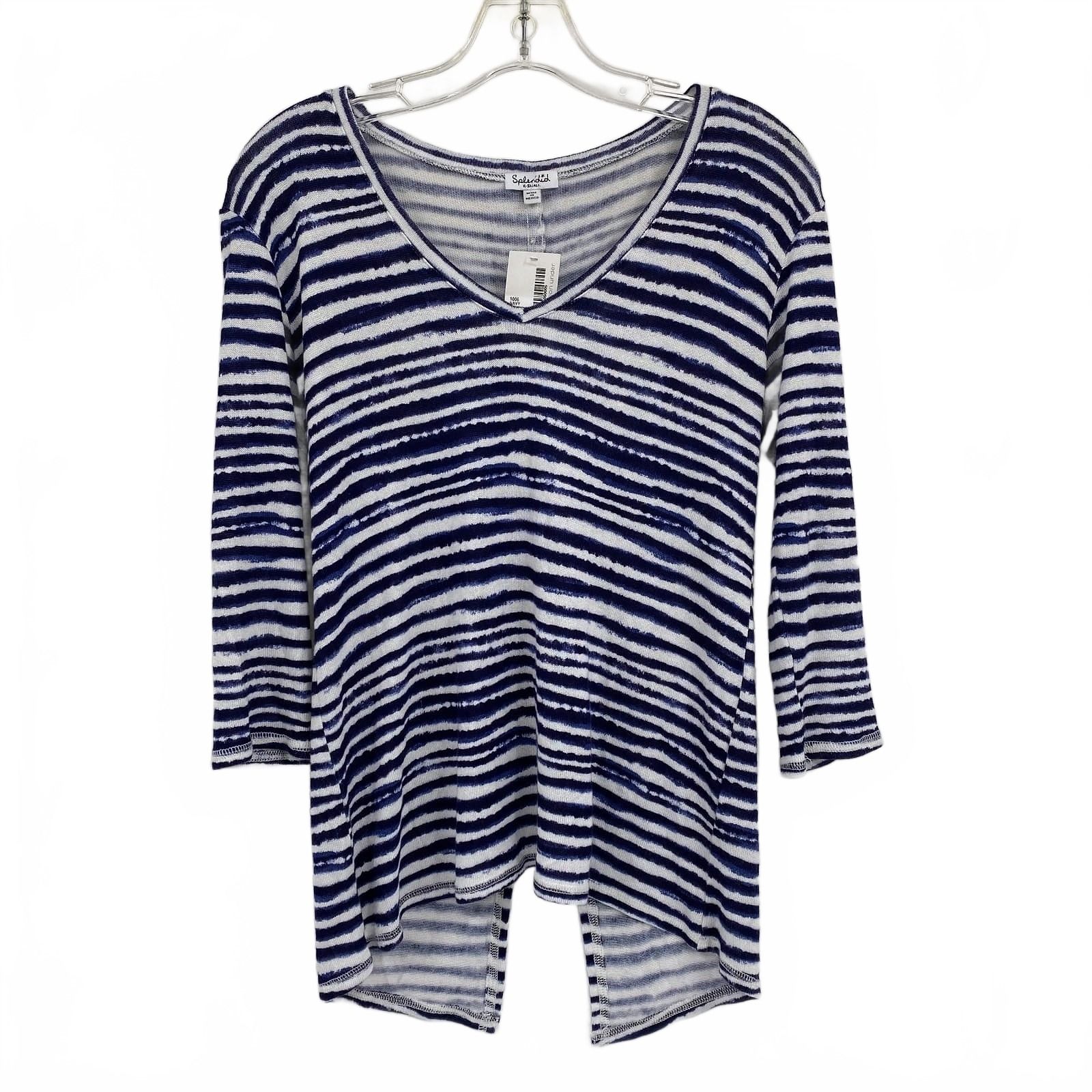 Splendid Blue White Striped Long Sleeve Tee