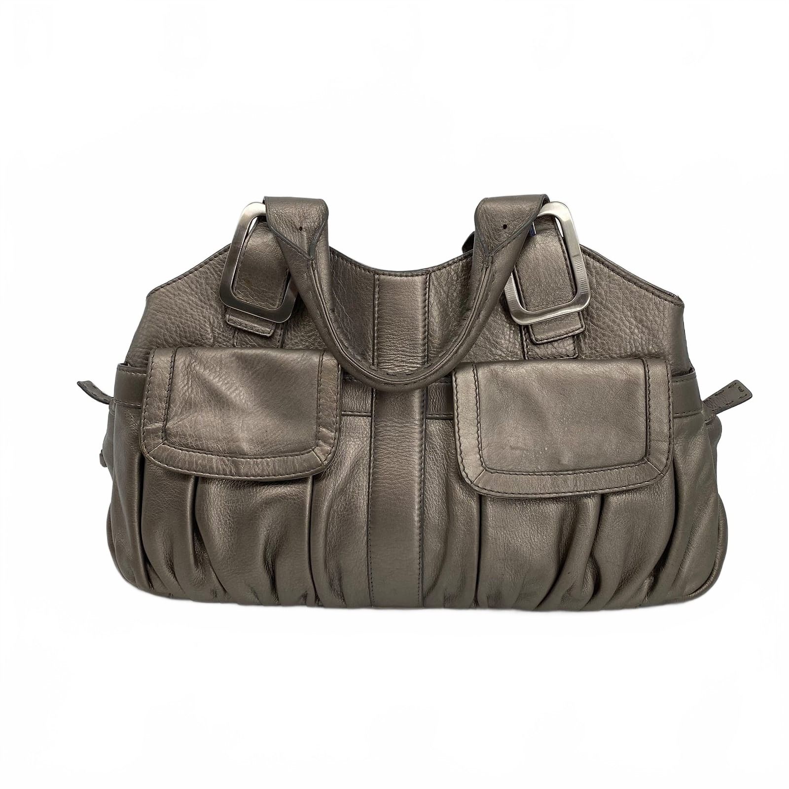 Cole Haanei Silver Leather Shoulder Bag