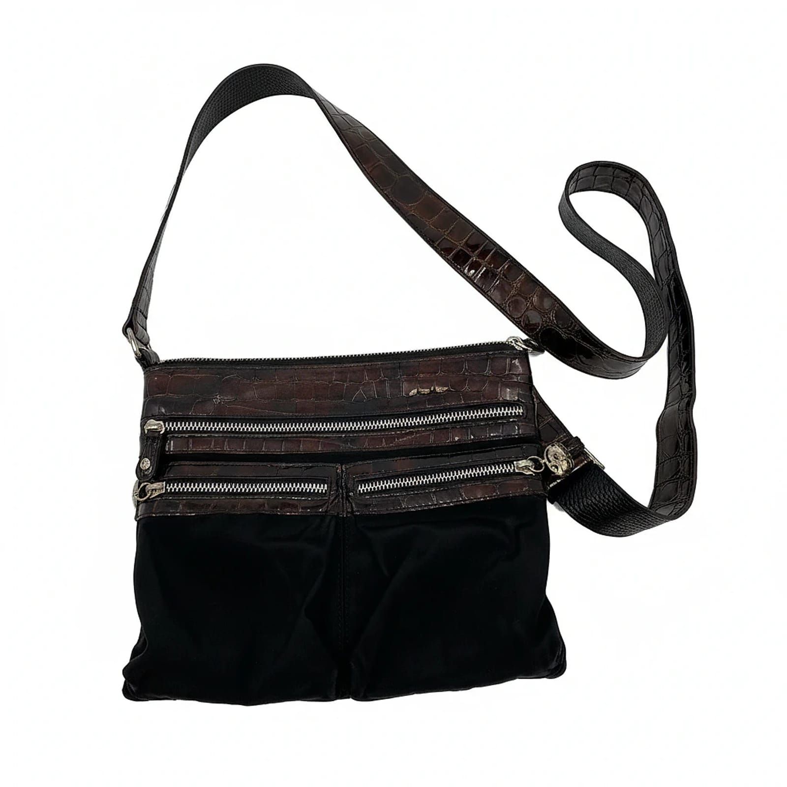 Brighton Black Nylon Crossbody Bag