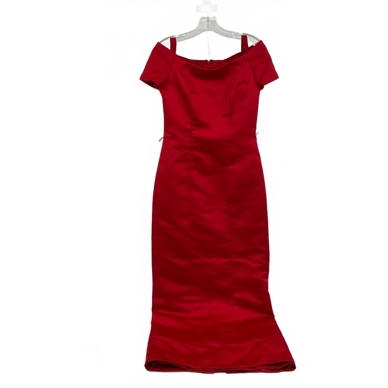 Watters & Watters Red Satin Maxi Dress
