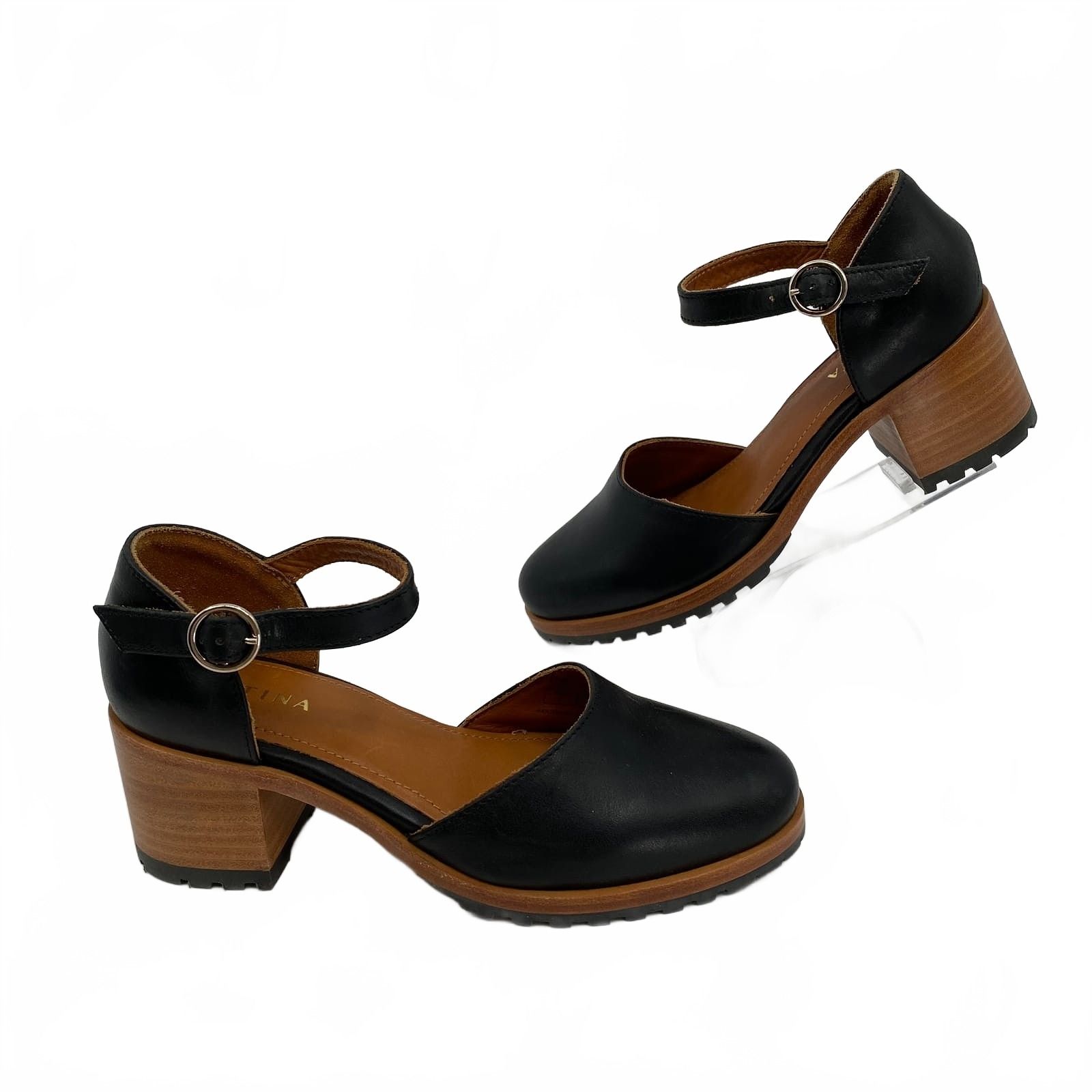 Patina Black Heels Mary Jane Pump