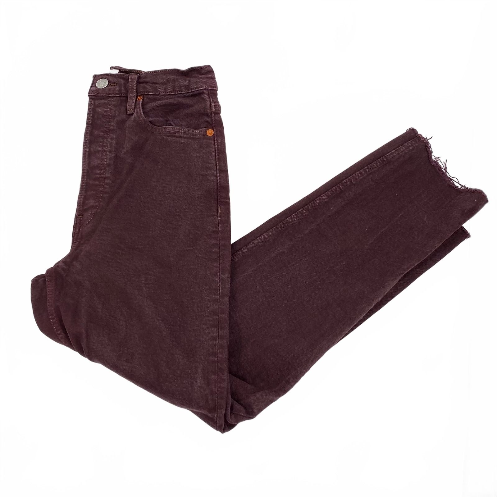 Re/Done Purple Straight Leg Jeans 70s ultra high rise stove pipe