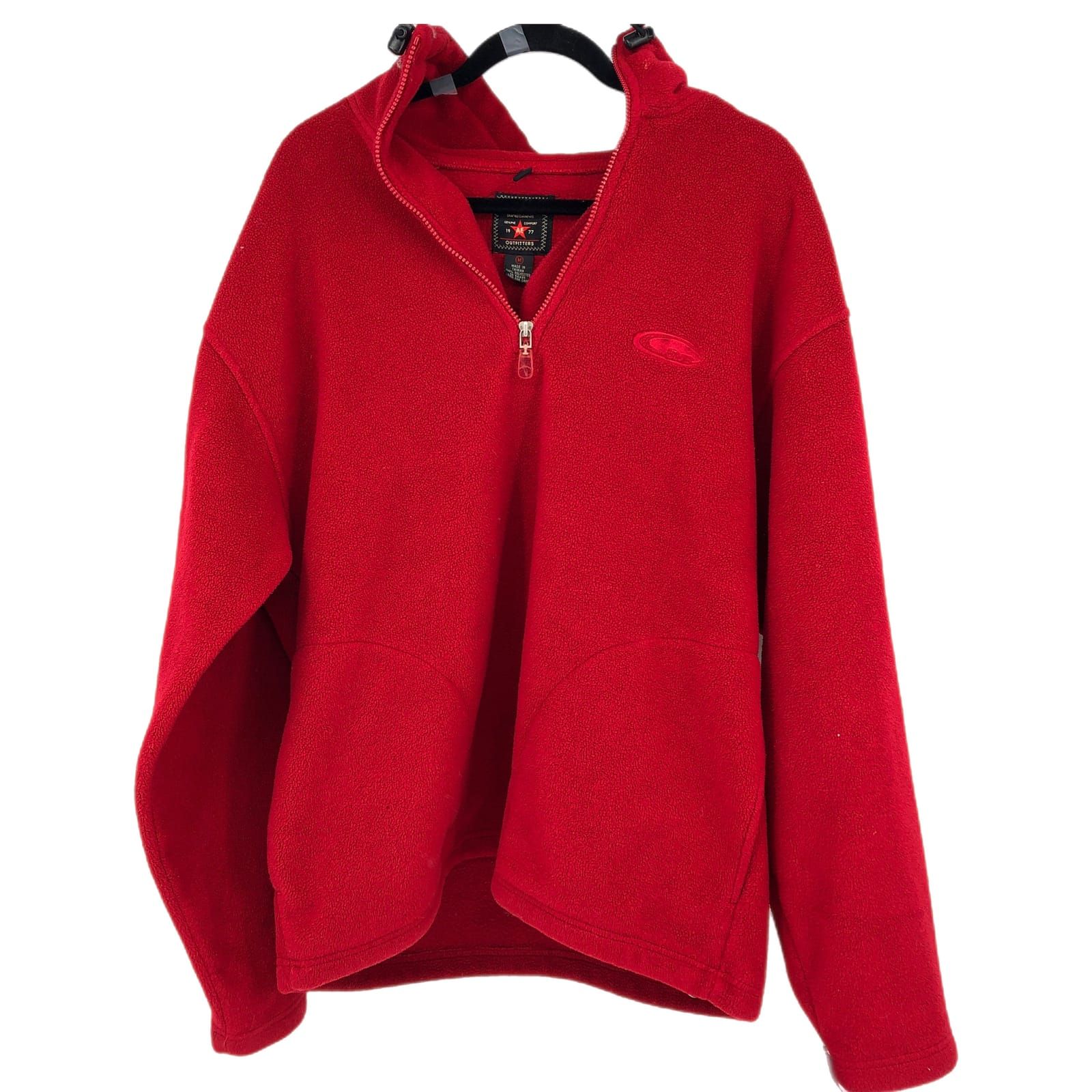American Eagle Outfitters Red Quarter Zip Sweater