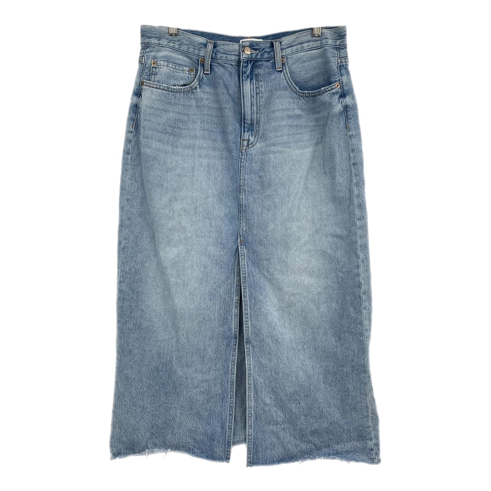 Pistola Light Wash Denim Midi Skirt