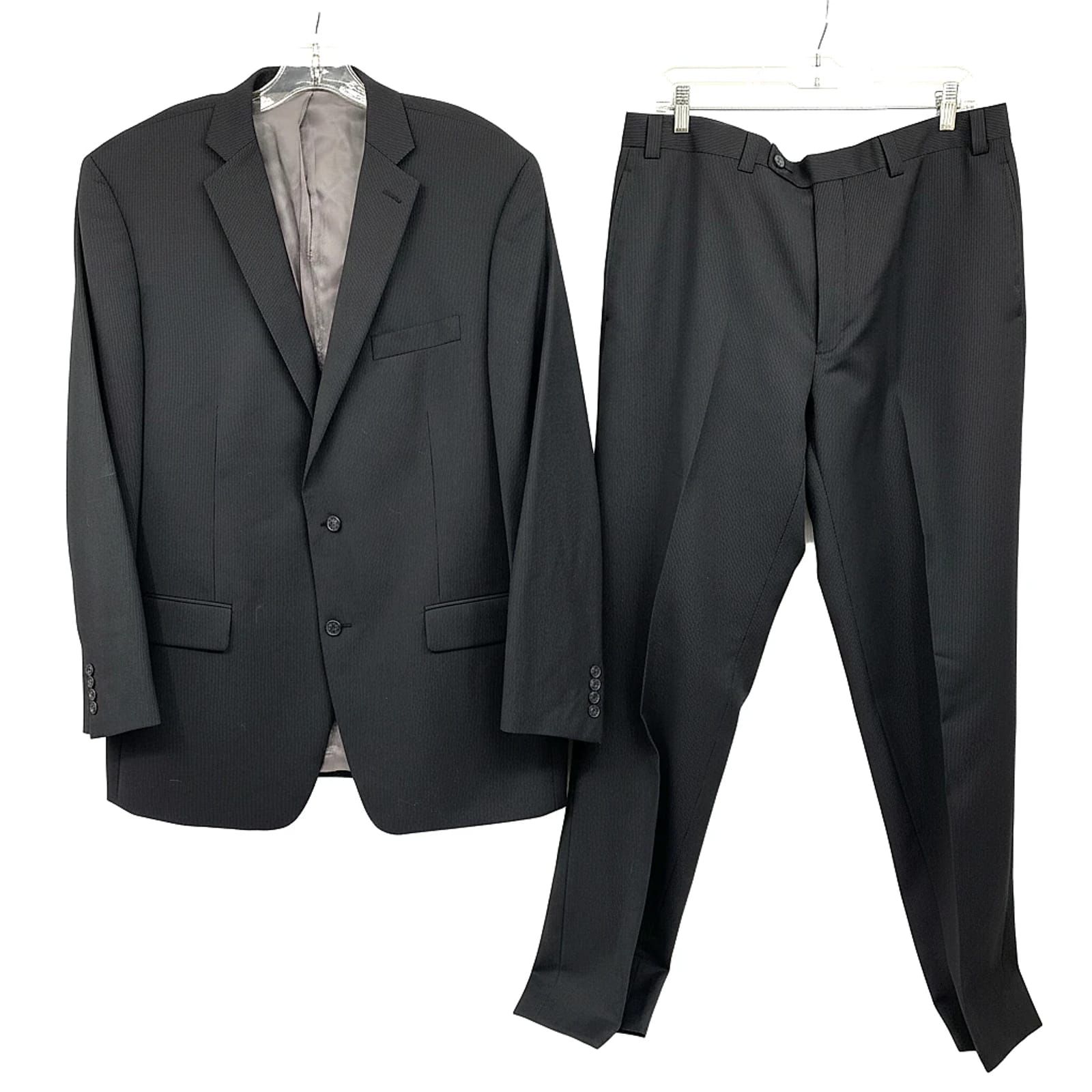 Calvin Klein Black Wool-Polyester 2-Piece Suit