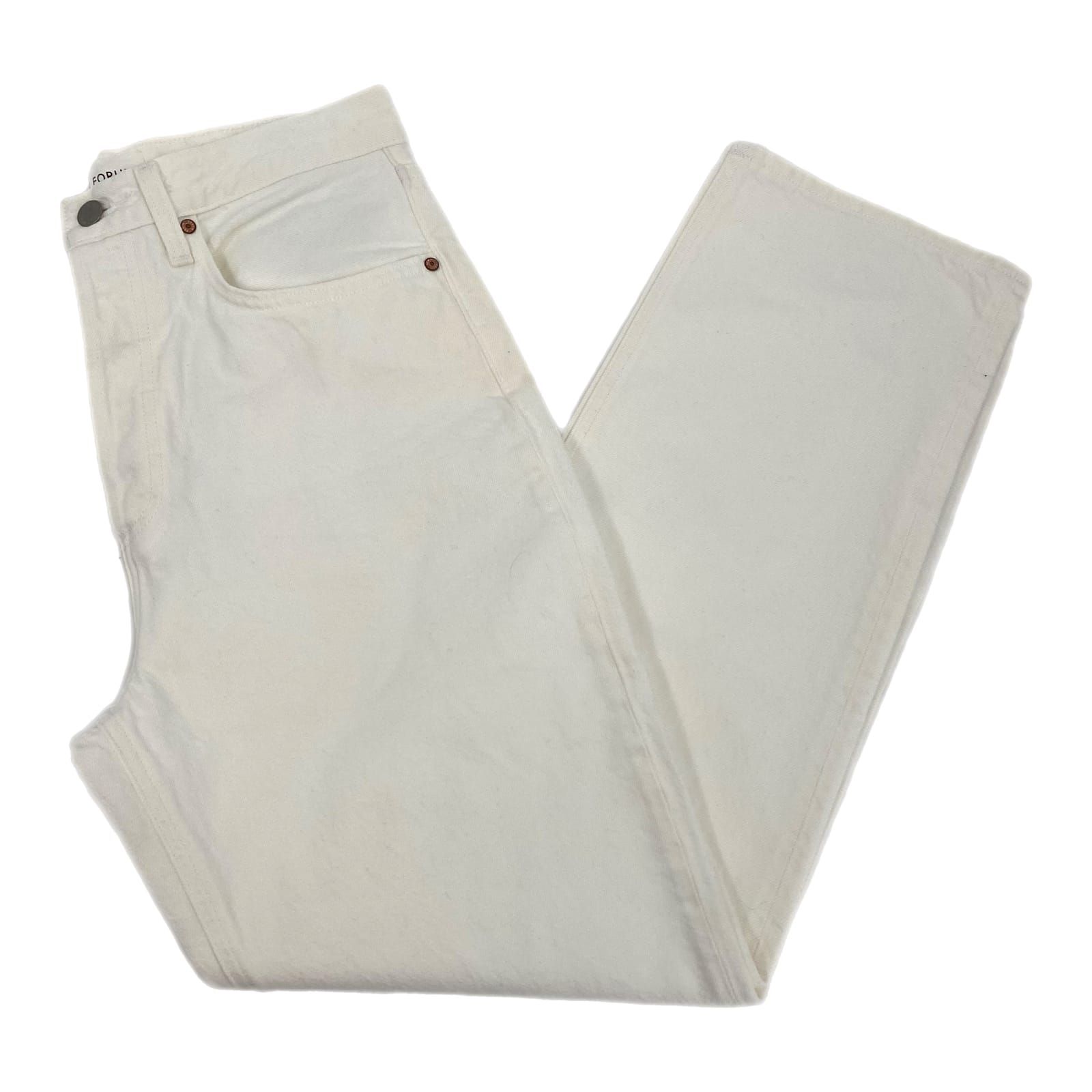 Denim Forum White Joni High Rise Loose Jeans