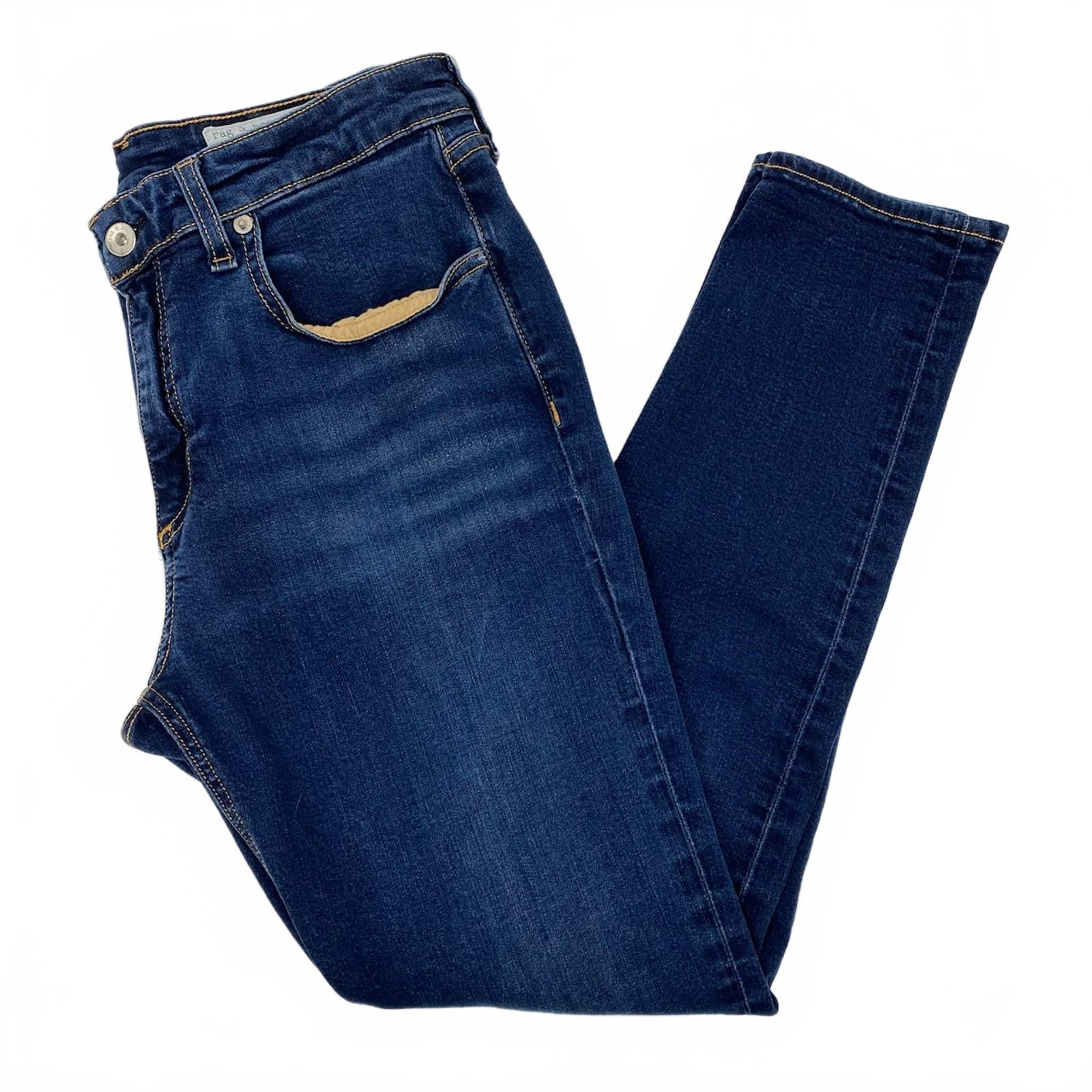 rag & bone Blue Skinny Jeans Dark Wash Mid Rise Ankle