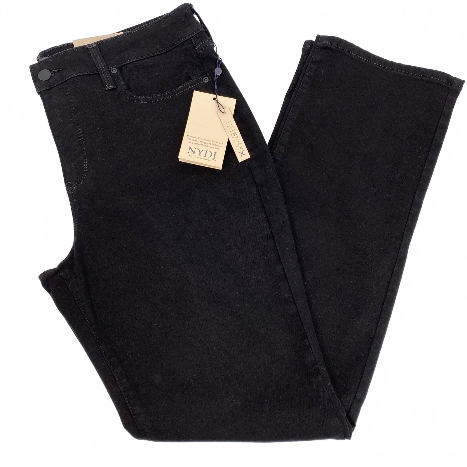 NYDJ Black Straight Cut Jeans
