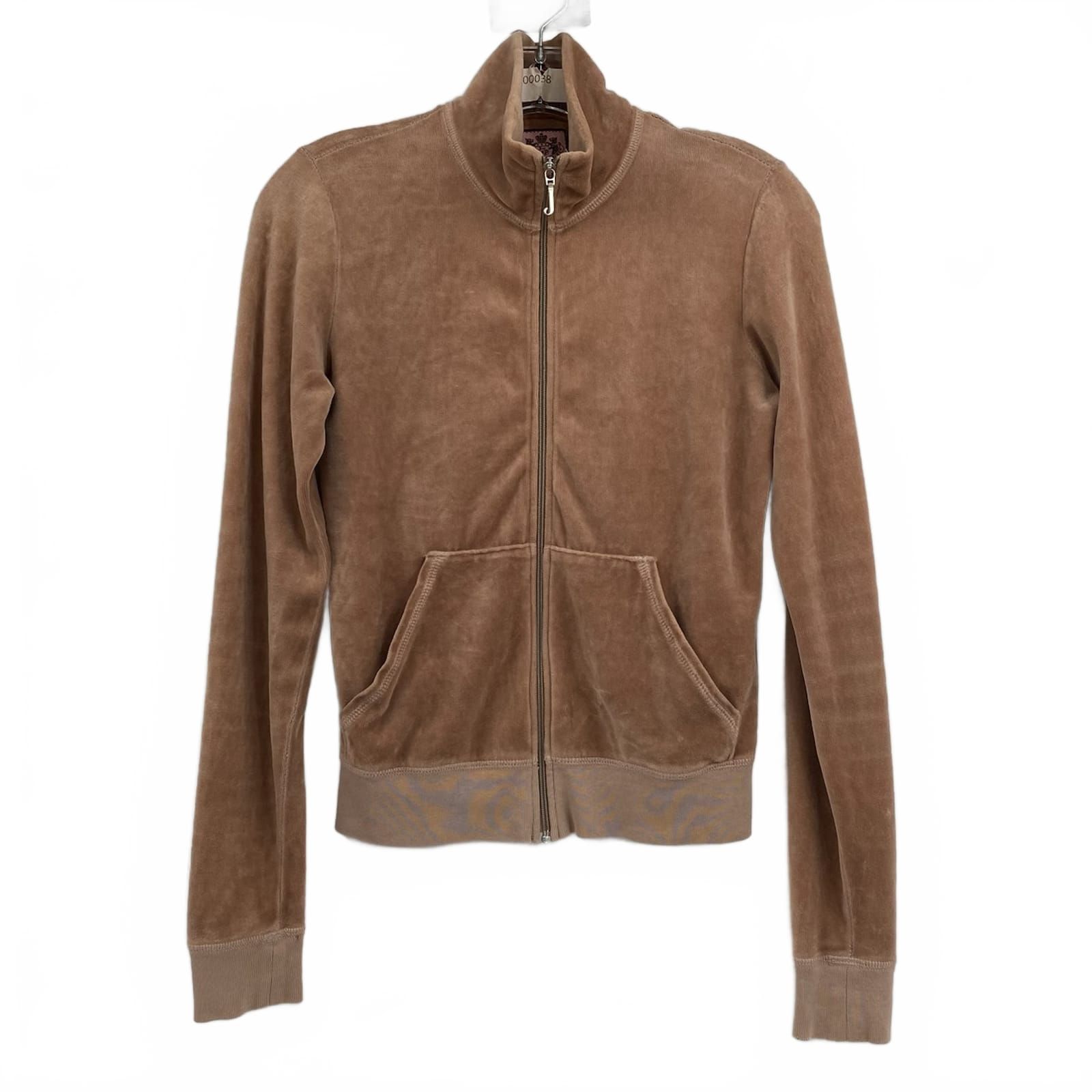 Juicy Couture Tan Velour Zip-Up Jacket