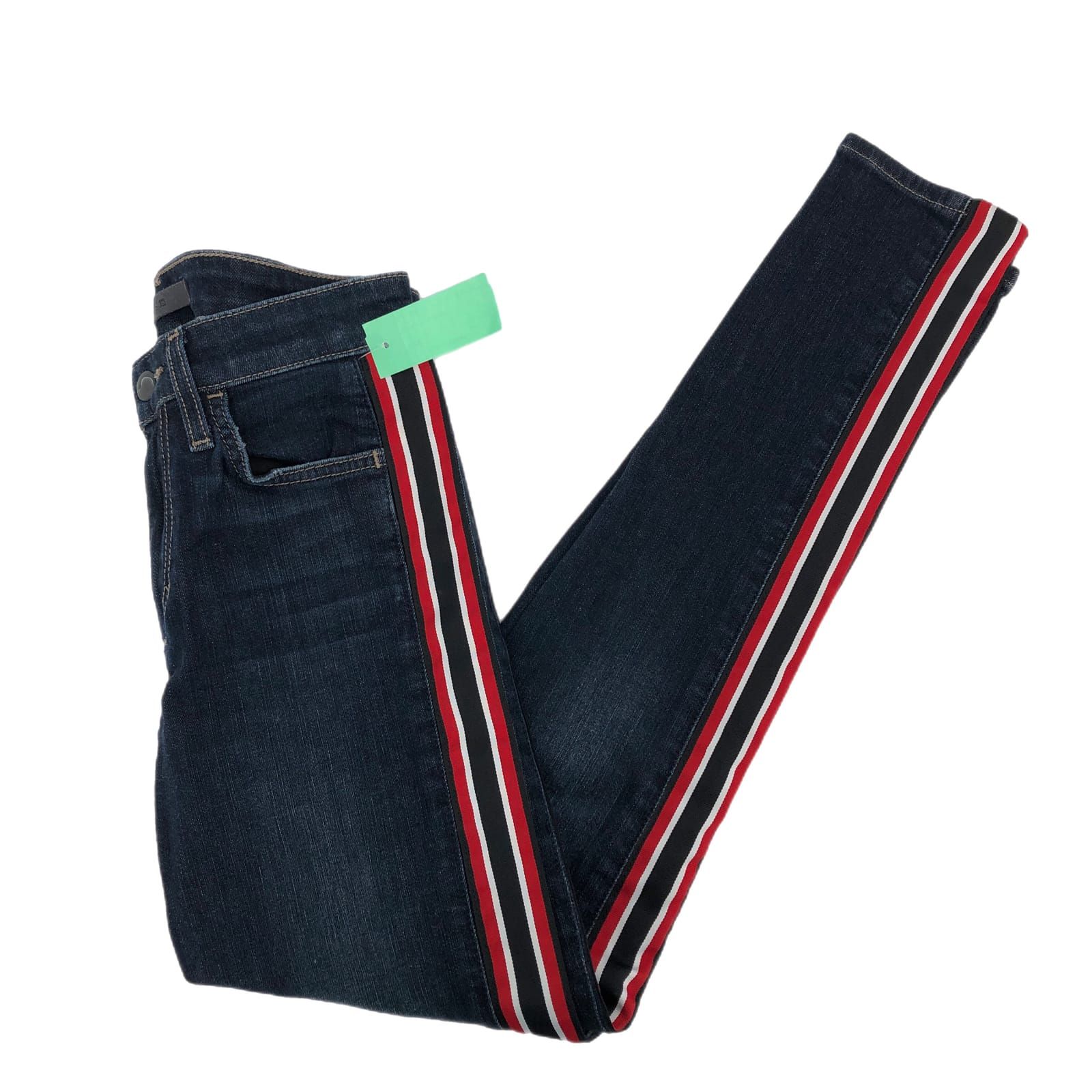 Joe's Blue & Red Striped Skinny Jeans